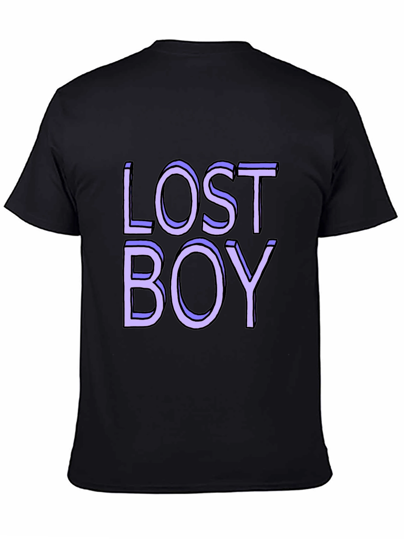 Black Lost Boy Graphic Tee - Classic Black Cotton Blend view 4