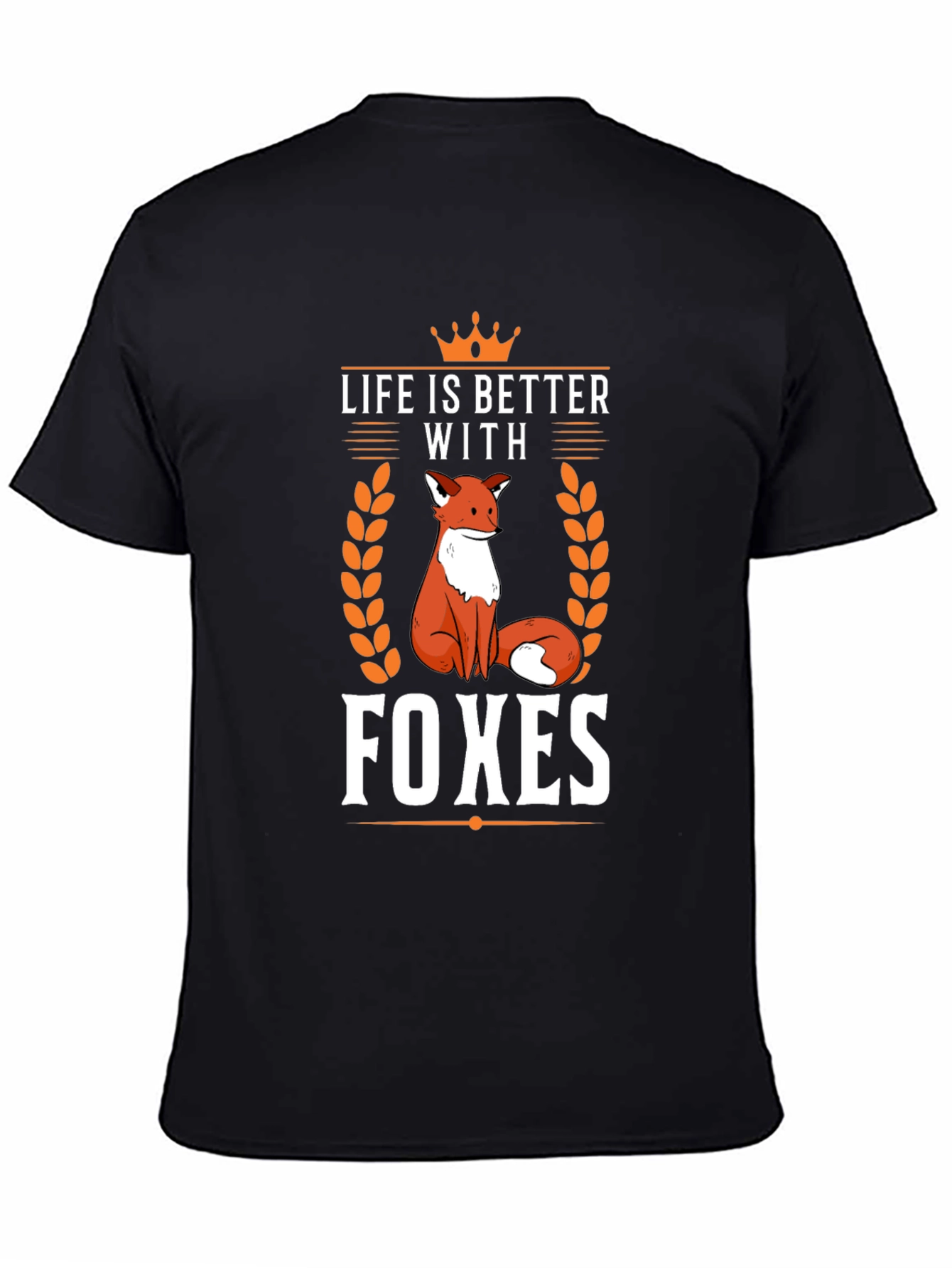 Black Life is Better with Foxes Black T-Shirt view 4