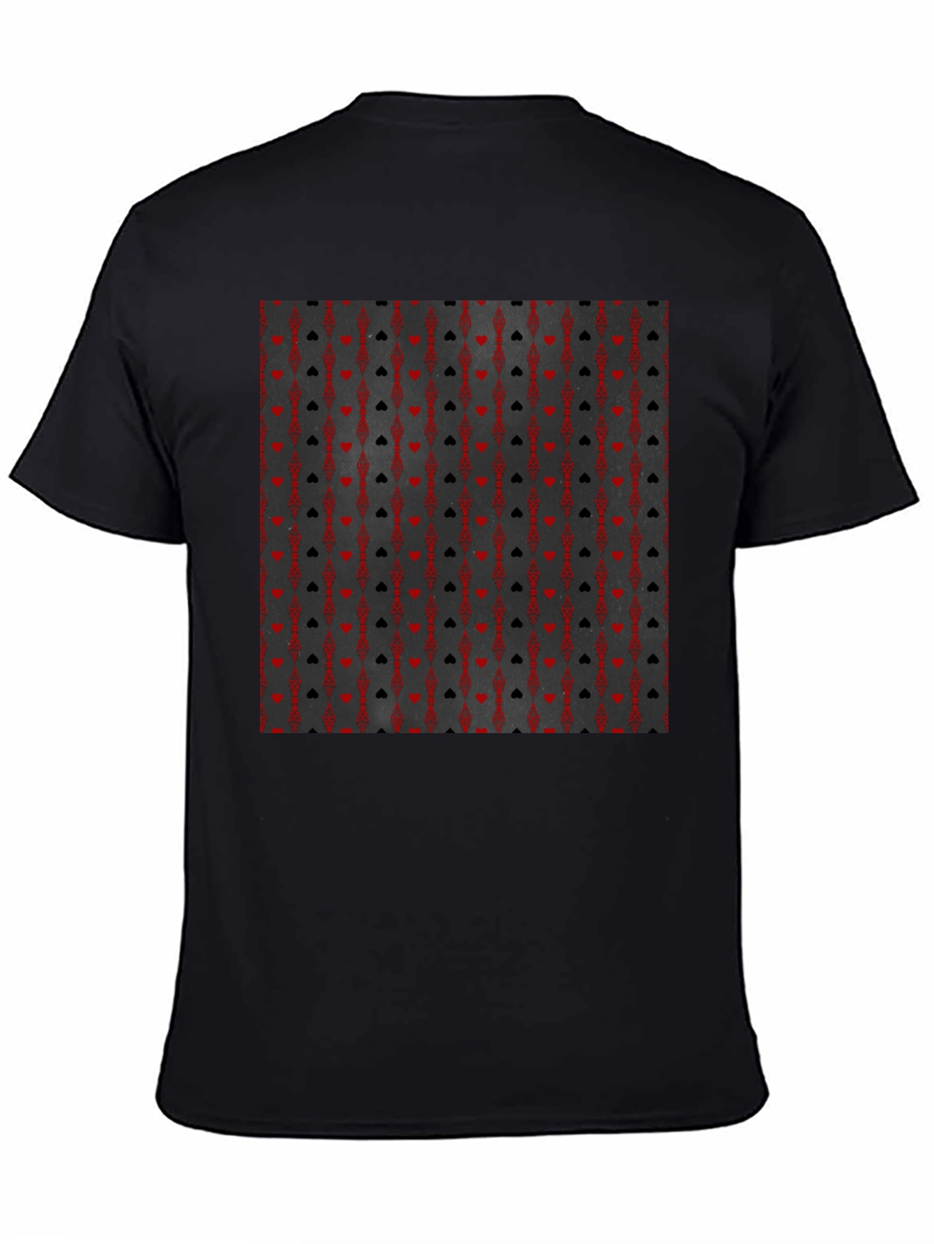 Black Playing Card Suit Pattern T-Shirt - Black view 4
