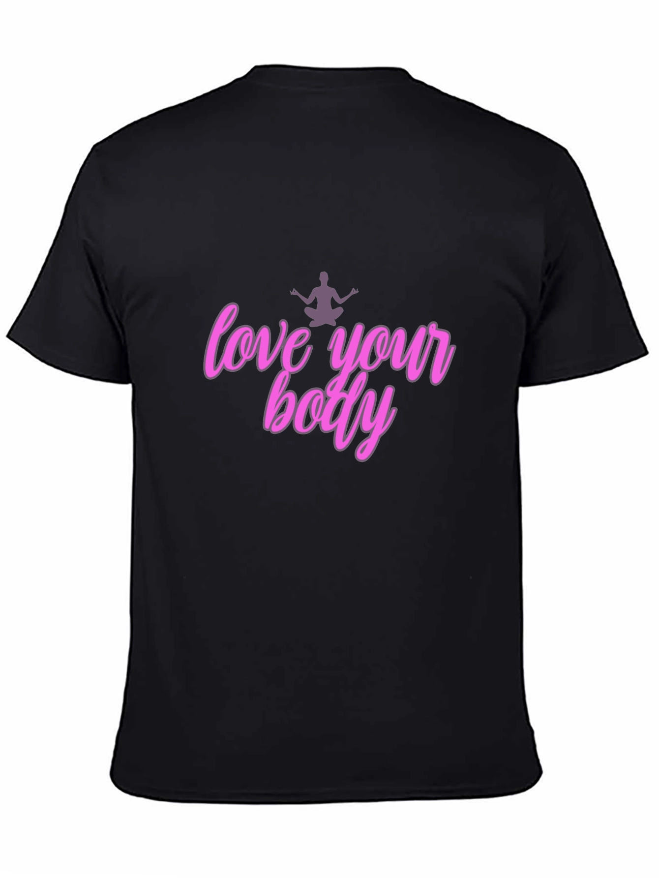 Black Love Your Body T-Shirt - Black Unisex view 4