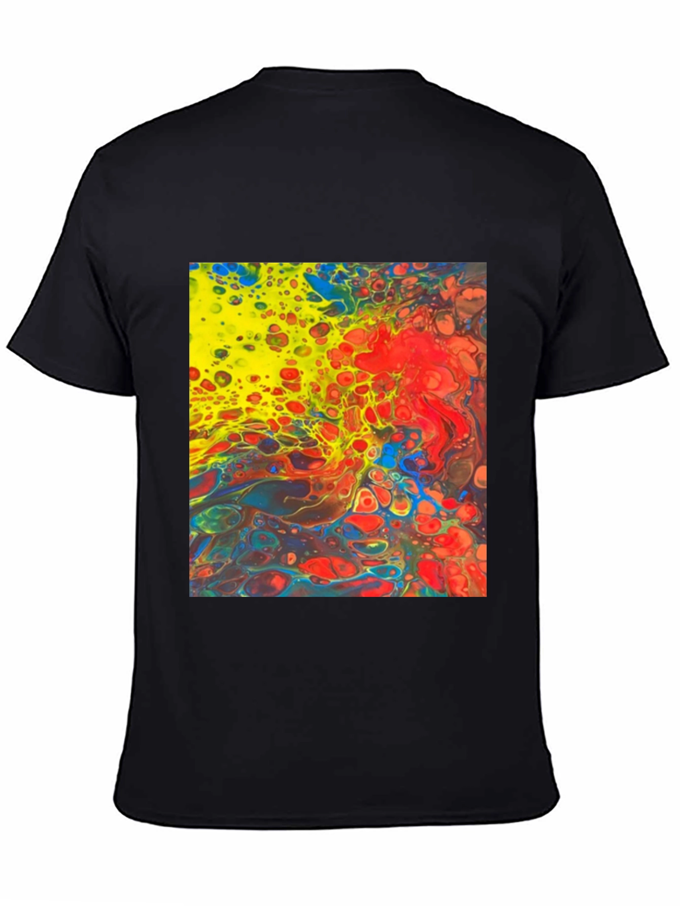 Black Abstract Art Graphic Tee - Bold & Vibrant Style view 4