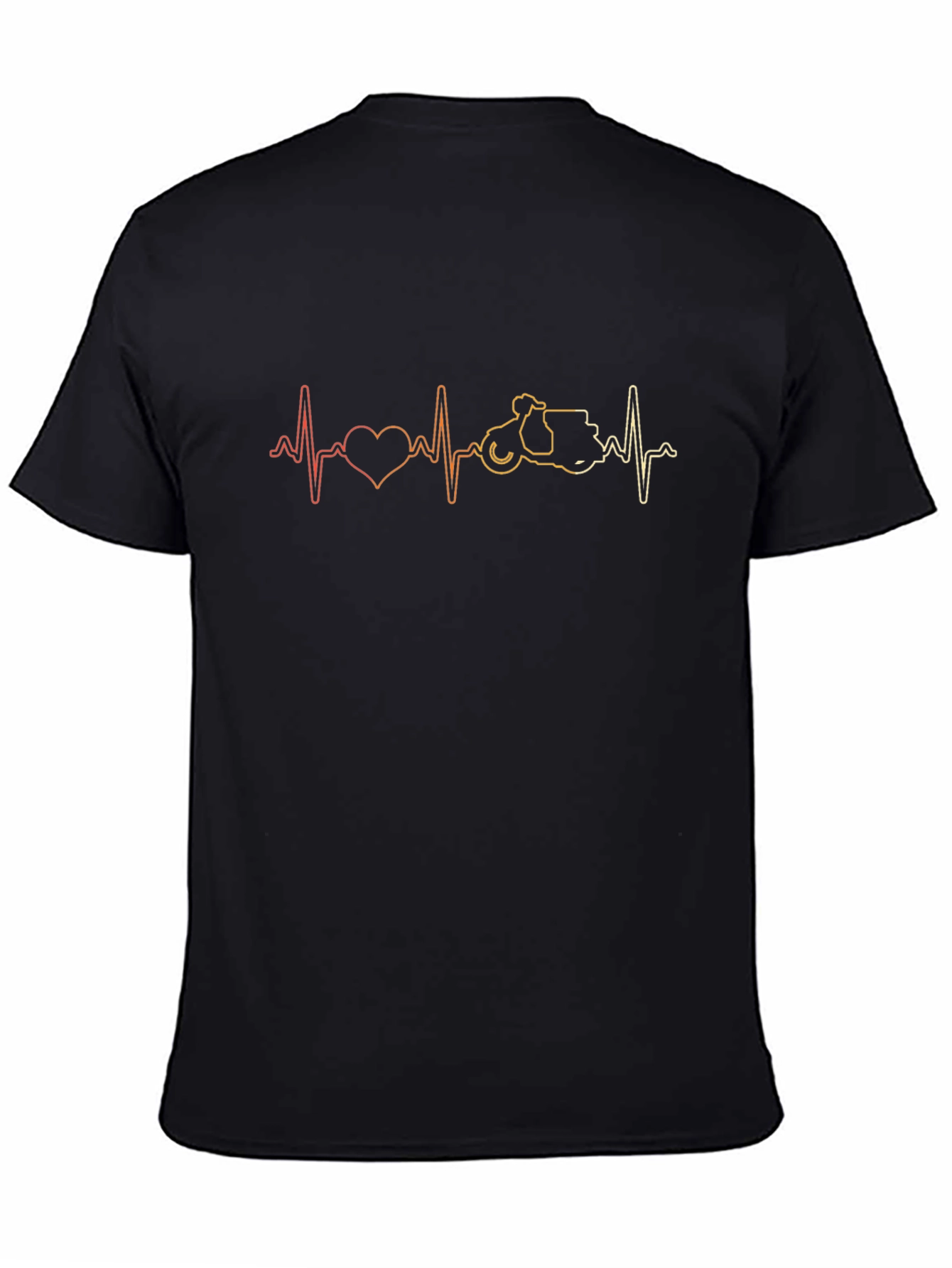 Black Scooter Heartbeat T-Shirt - Ride with Passion view 4