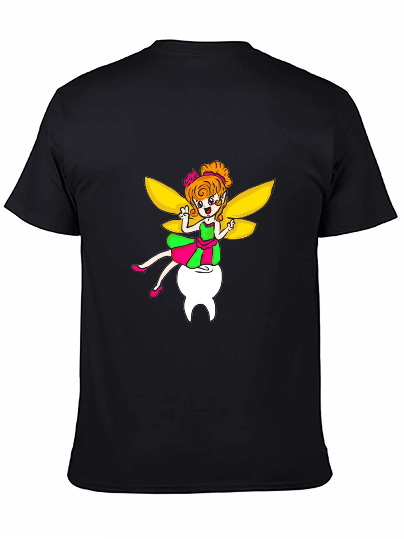 Black Tooth Fairy Graphic Tee - Unisex Black T-Shirt view 4
