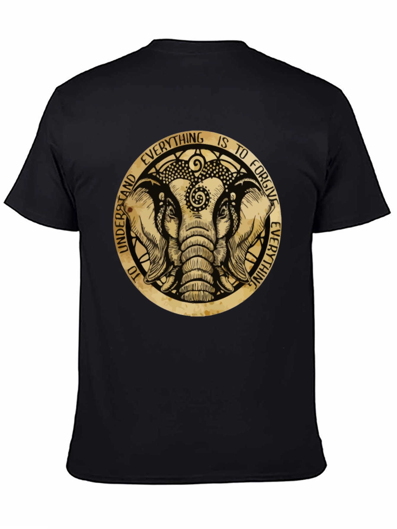 Black Elephant Forgiveness Graphic T-Shirt view 4