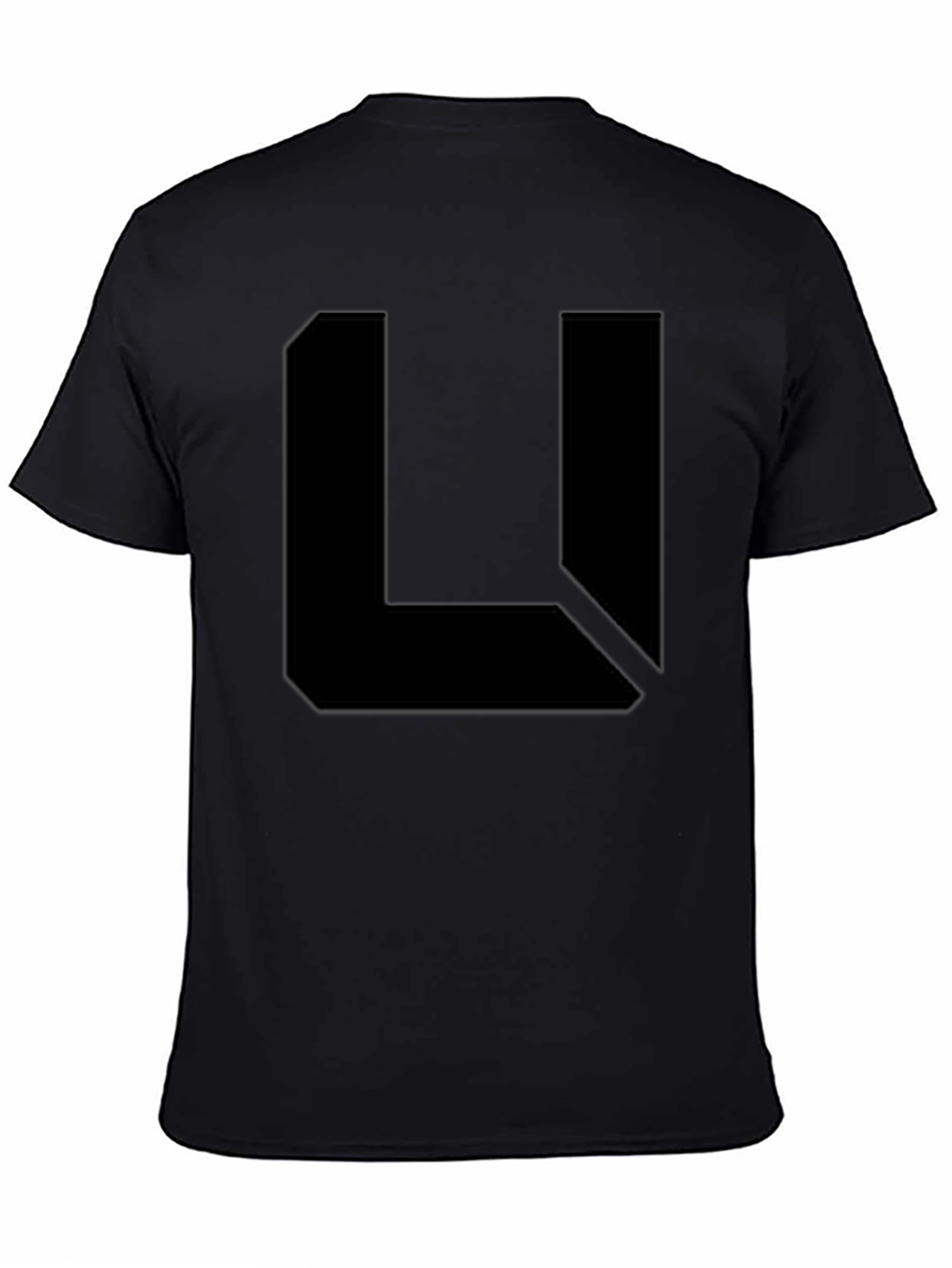 Black Abstract L Graphic Black T-Shirt view 4