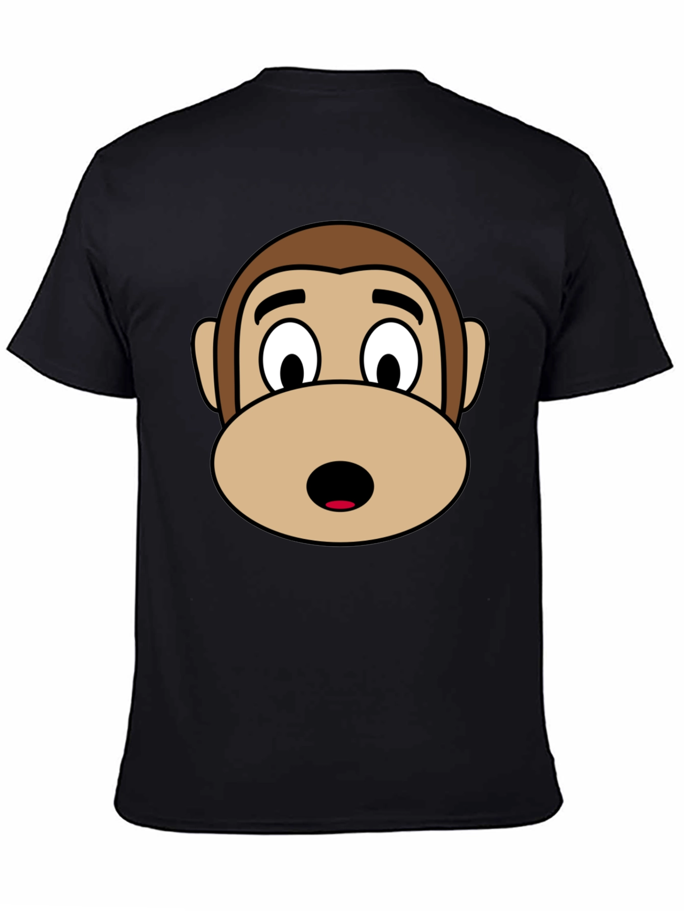 Black Monkey Face Graphic Tee - Black Unisex T-Shirt view 4