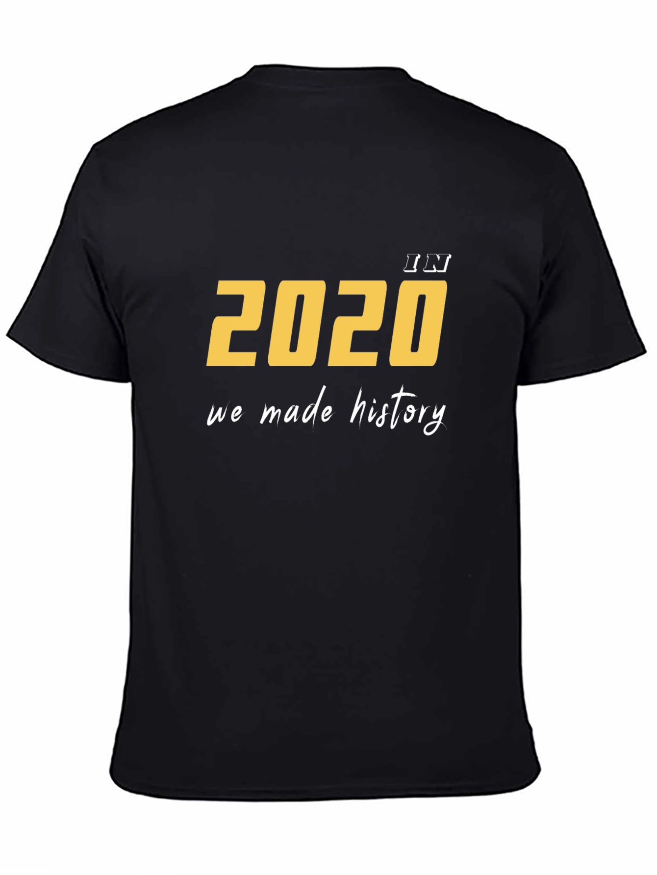 Black 2020 History Tee - Unisex Black Cotton T-Shirt view 4