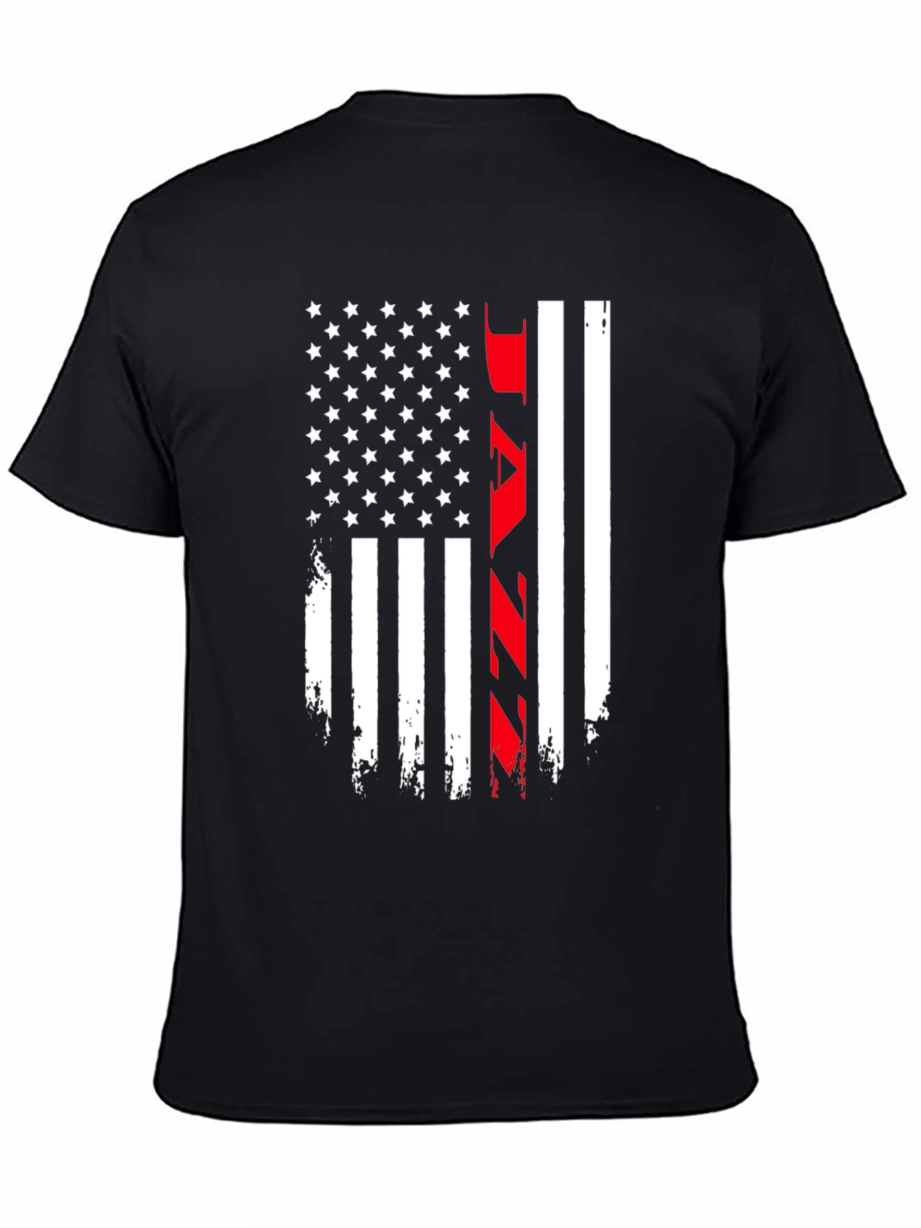 Black Distressed American Flag JAZZ Graphic Tee view 4