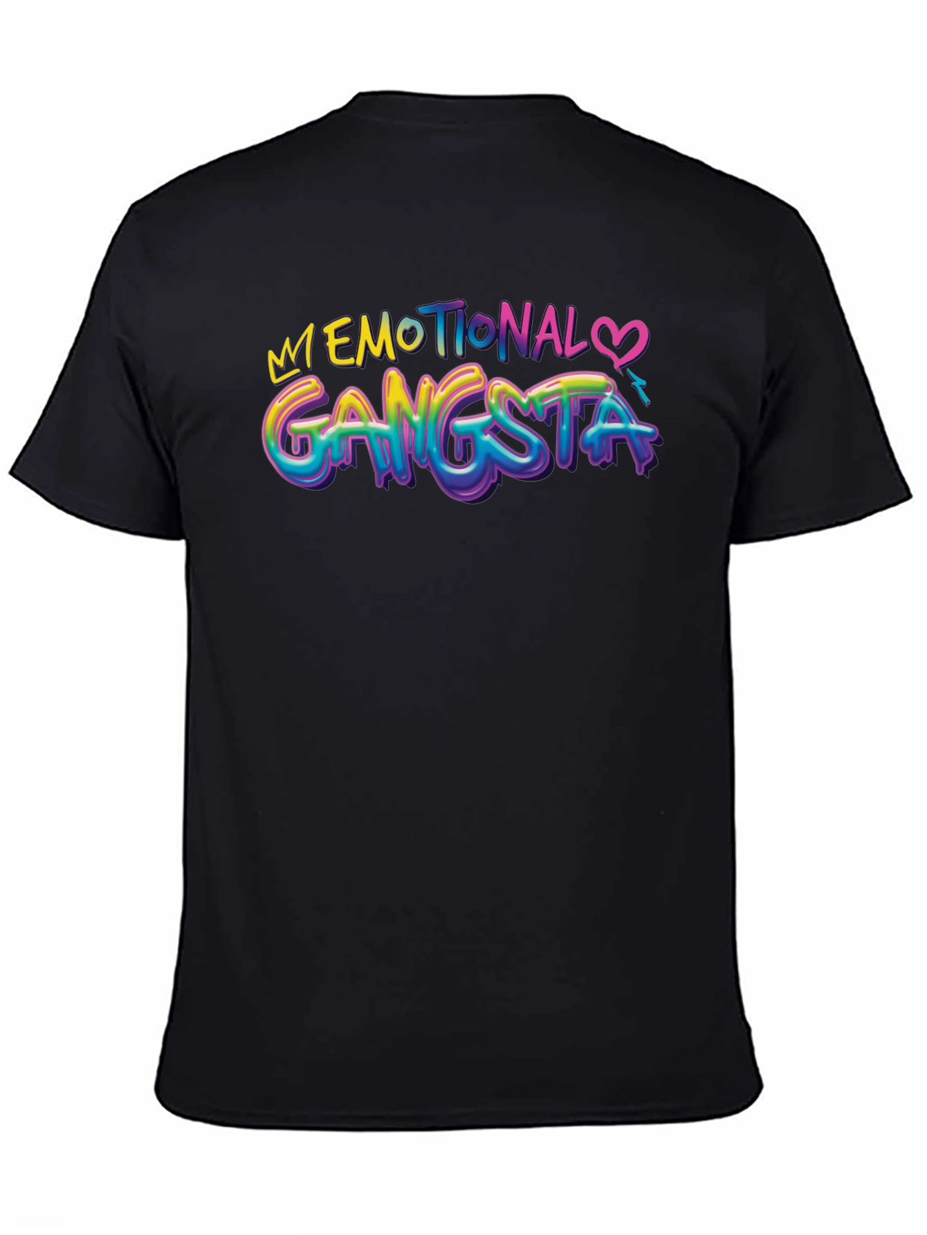 Black Emotional Gangsta Black Graphic Tee view 4
