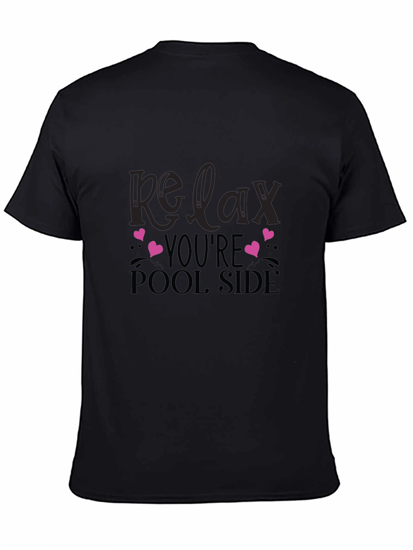 Black Relax You're Pool Side Graphic T-Shirt view 4