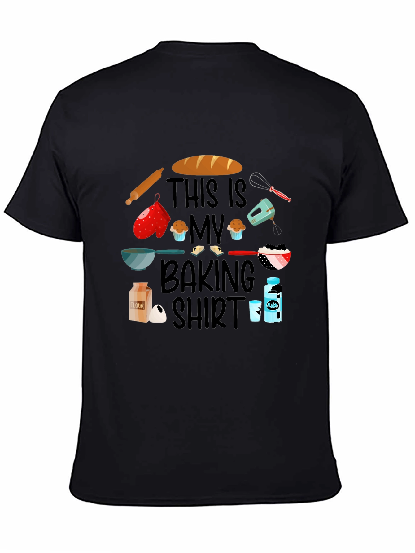 Black This Is My Baking Shirt - Novelty Graphic Tee view 4