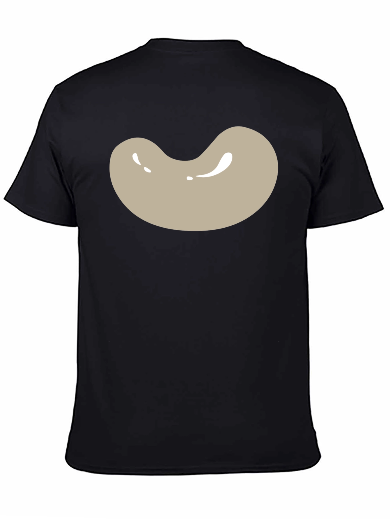 Black Bean Graphic Tee - Black Cotton Blend Casual T-Shirt view 4