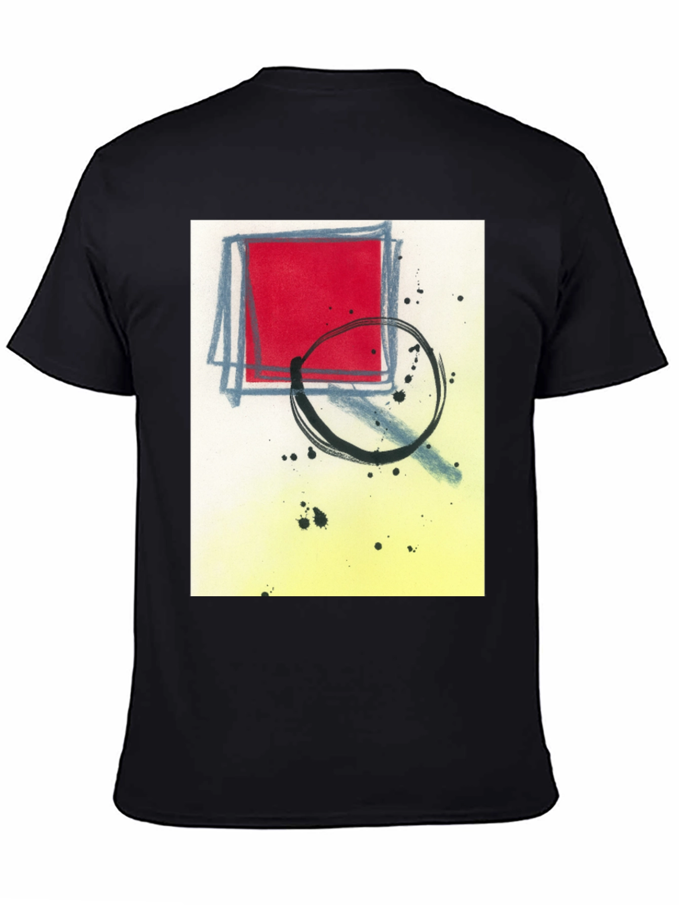 Black Abstract Graphic T-Shirt - Modern Art Tee view 4