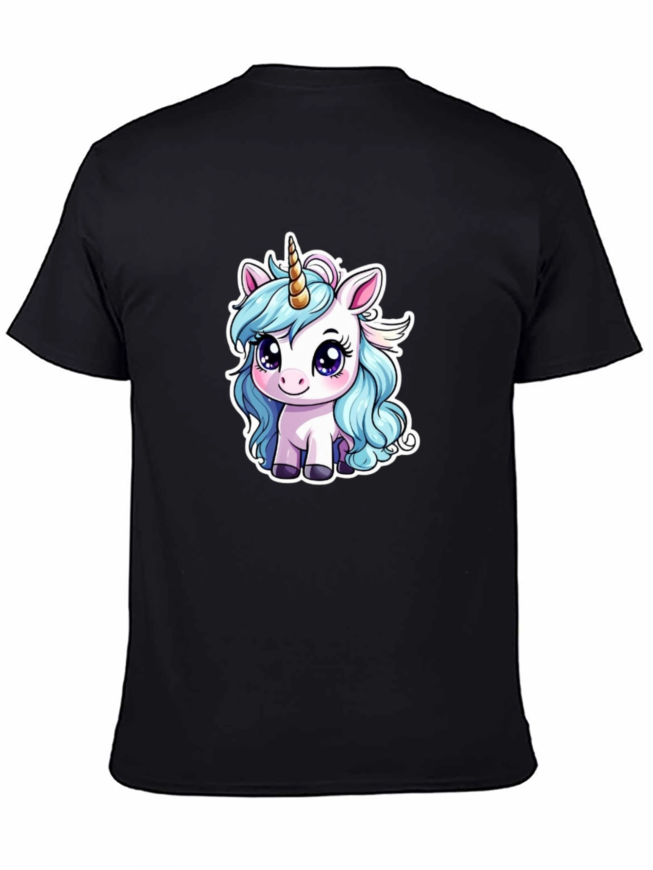 Black Unicorn Graphic Tee - Cute Cartoon Design view 4