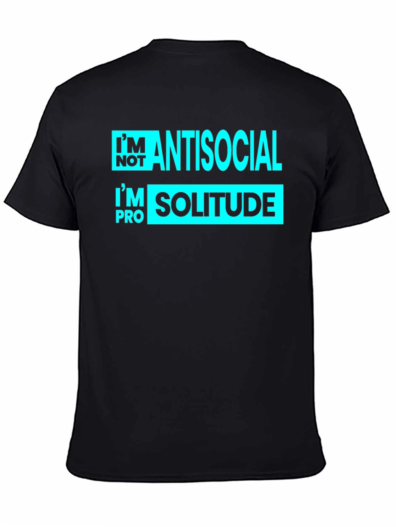 Black Antisocial Solitude Graphic T-Shirt view 4