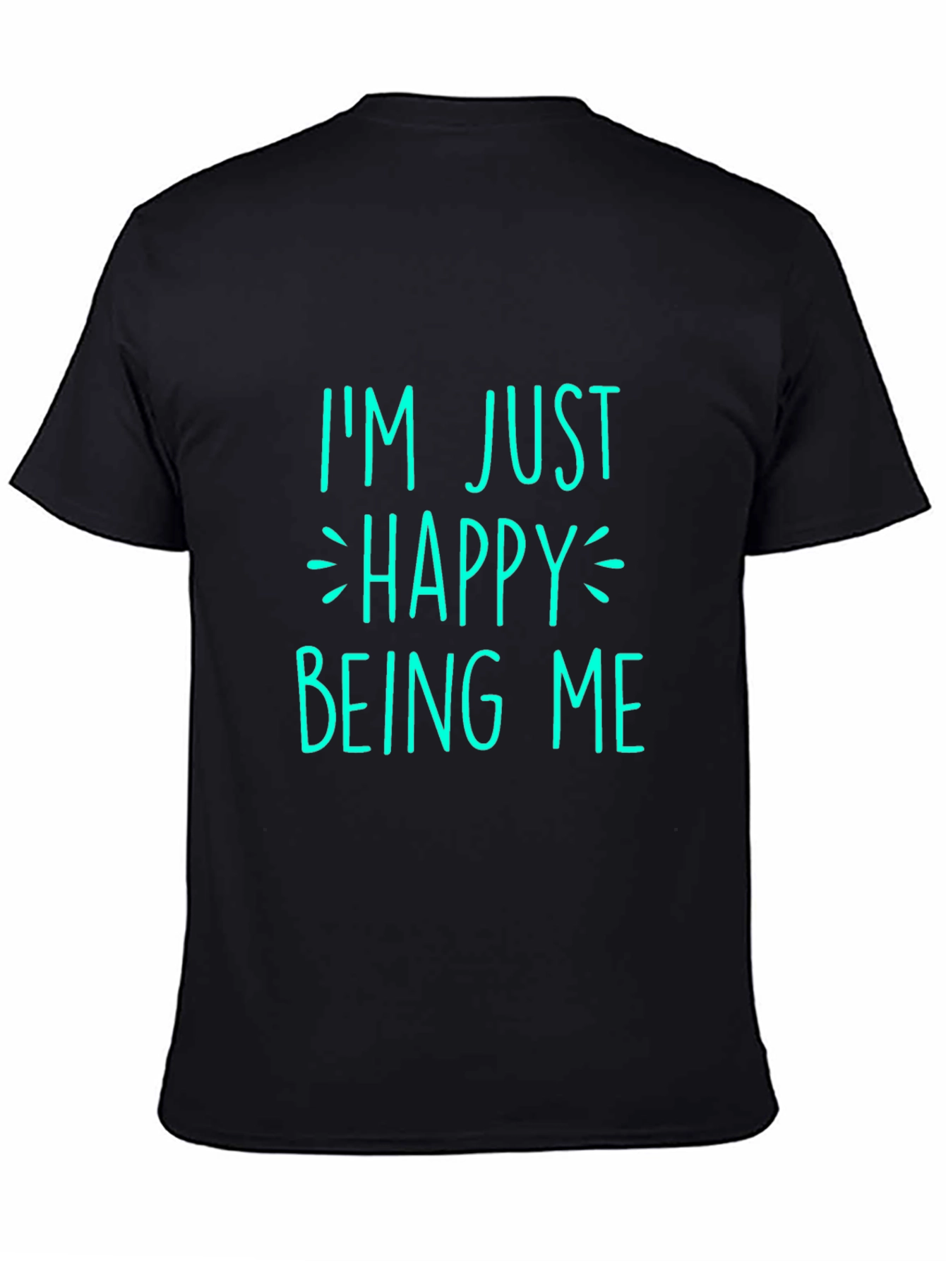 Black Happy Being Me Graphic Tee - Black Cotton T-Shirt view 4