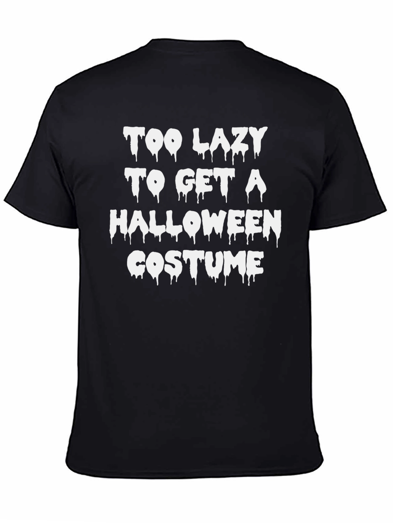 Black Too Lazy Halloween Costume T-Shirt - Funny & Easy! view 4