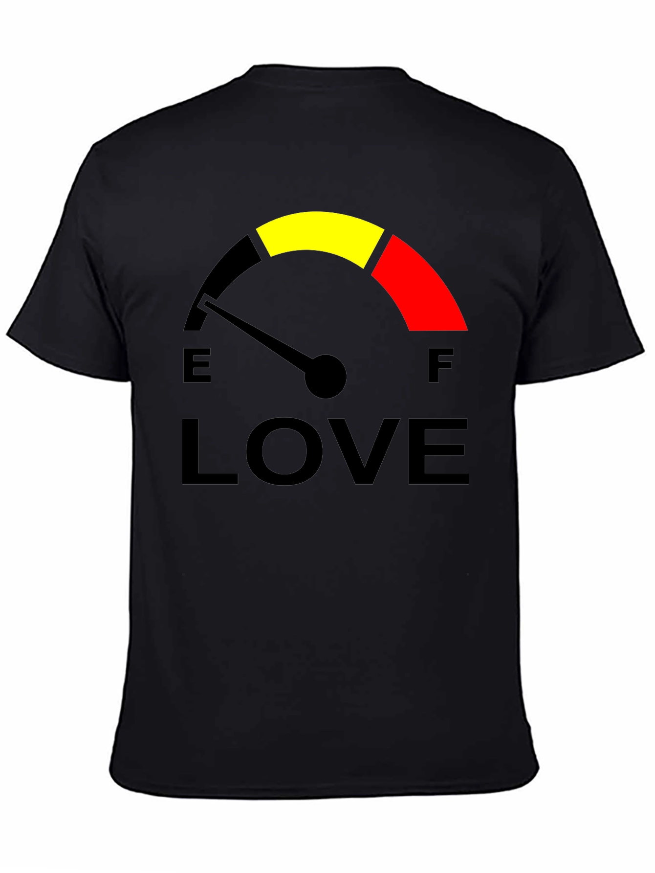 Black Love Meter T-Shirt - Full of Love Graphic Tee view 4