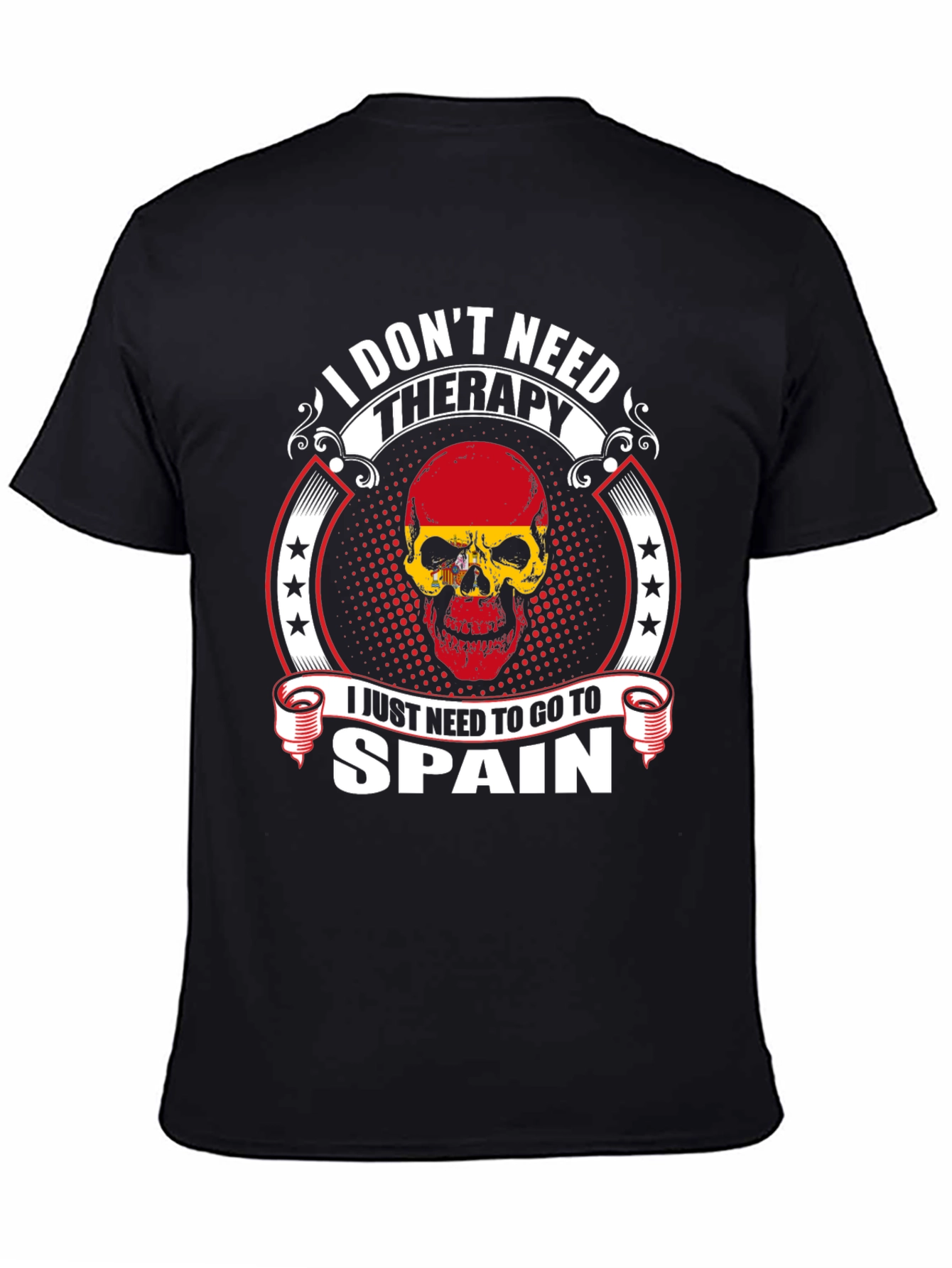Spain Therapy Skull Graphic T-Shirt - 4