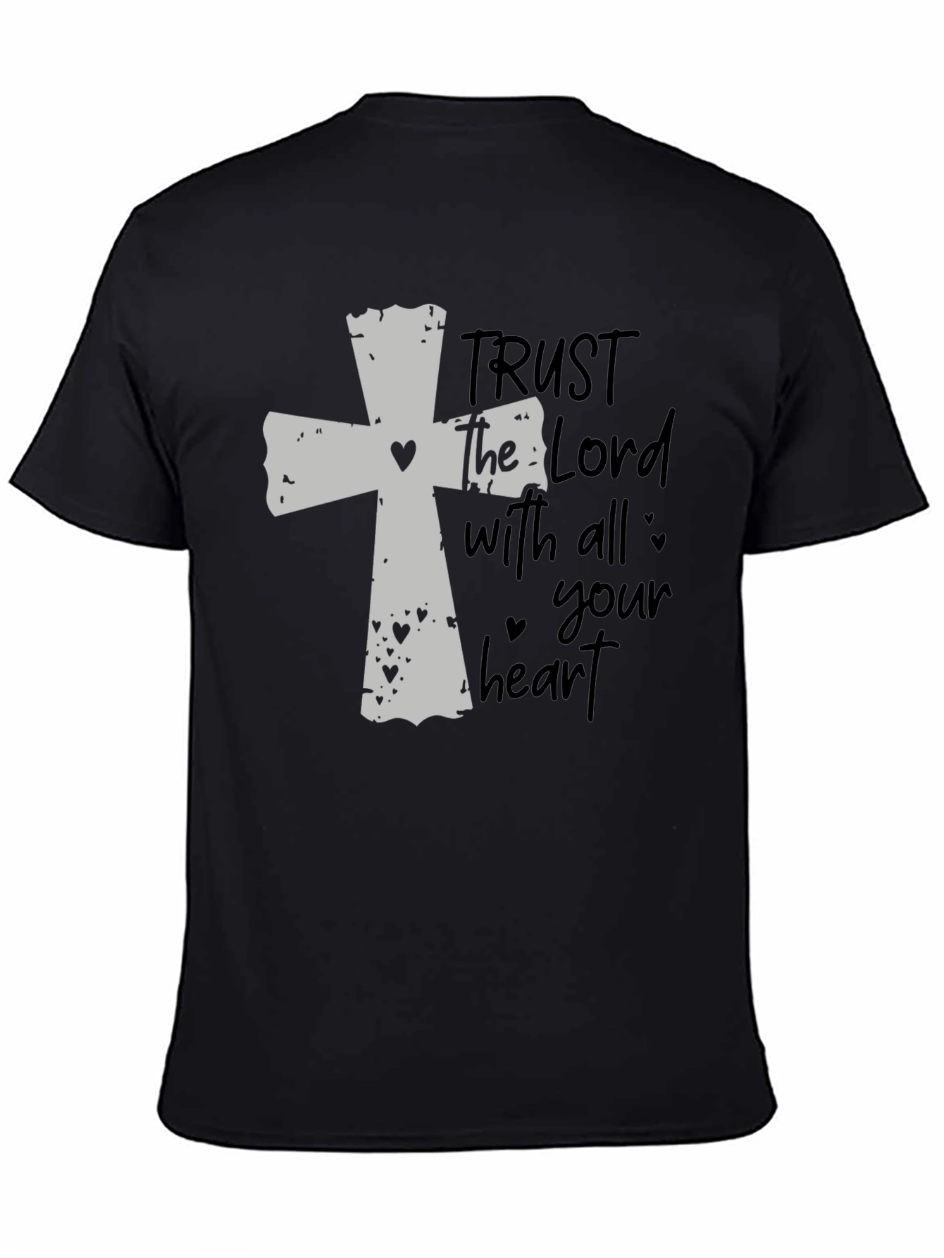 Black Faithful Black T-Shirt: Trust the Lord view 4