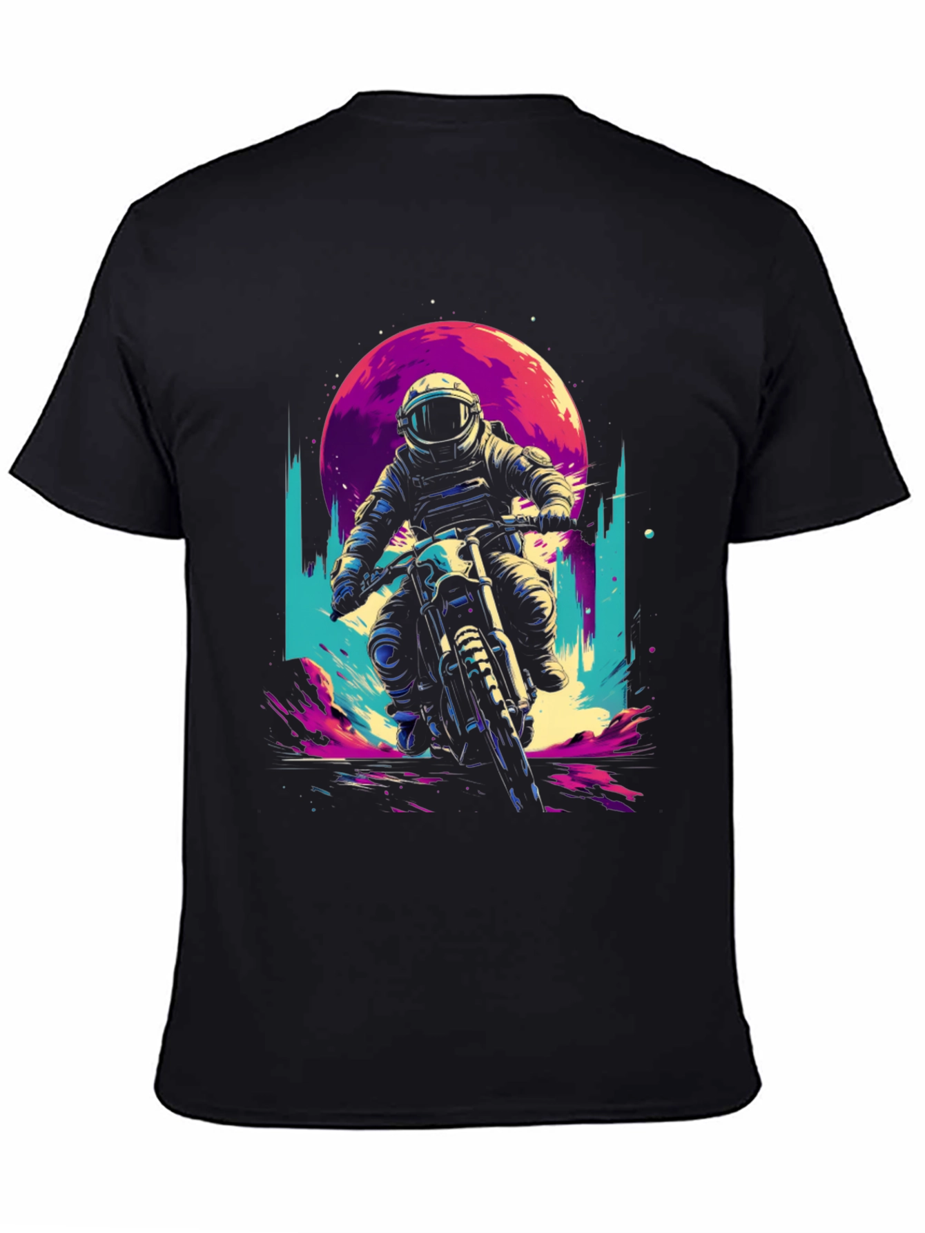 Black Retro Space Rider T-Shirt - Adventure Awaits! view 4
