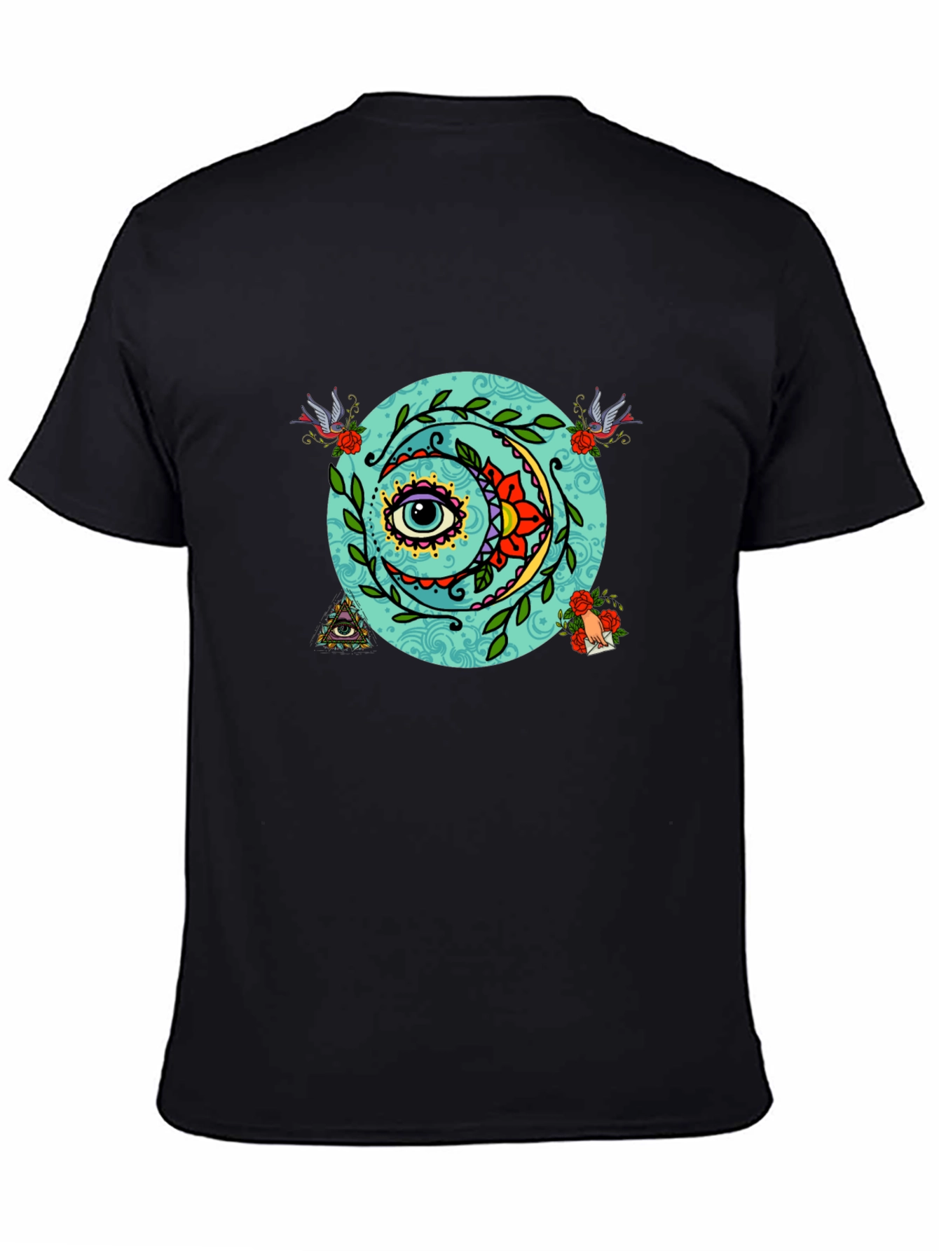 Black Mystic Moon Eye Graphic Tee view 4