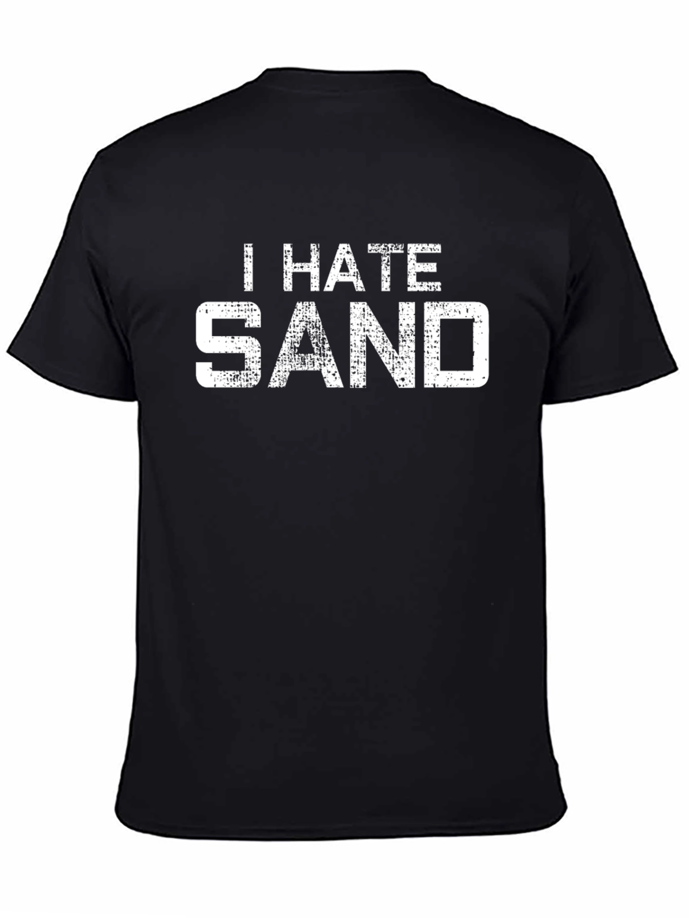 Black I Hate Sand Graphic T-Shirt - Black view 4