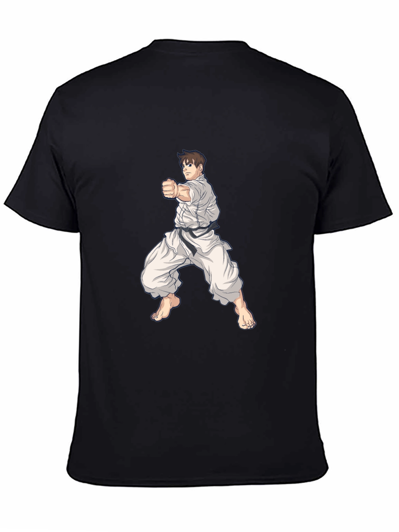 Black Karate Graphic Tee - Martial Arts Style Shirt view 4