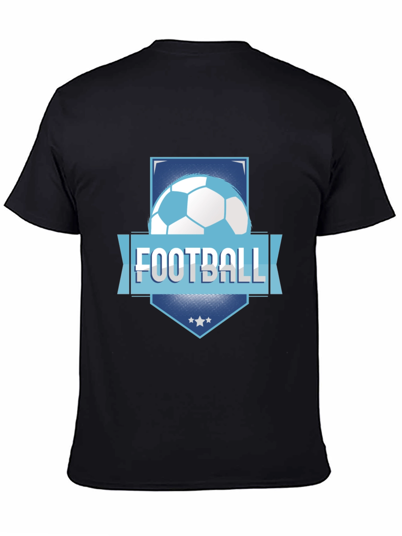 Black Football Graphic Tee - Black Cotton Blend view 4
