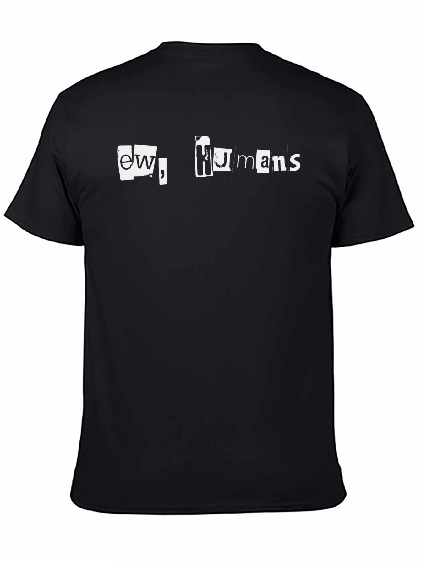 Black Ew Humans Black Graphic Tee Novelty T-Shirt view 4