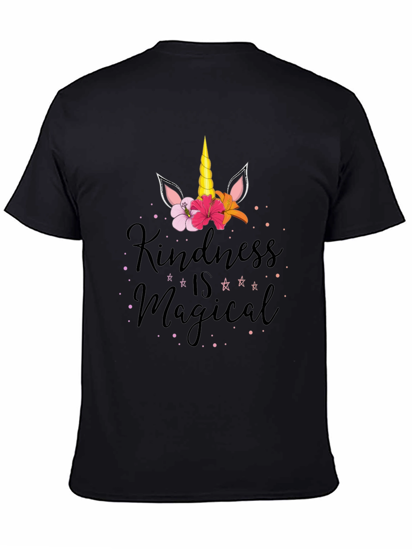 Black Kindness is Magical Unicorn T-Shirt view 4