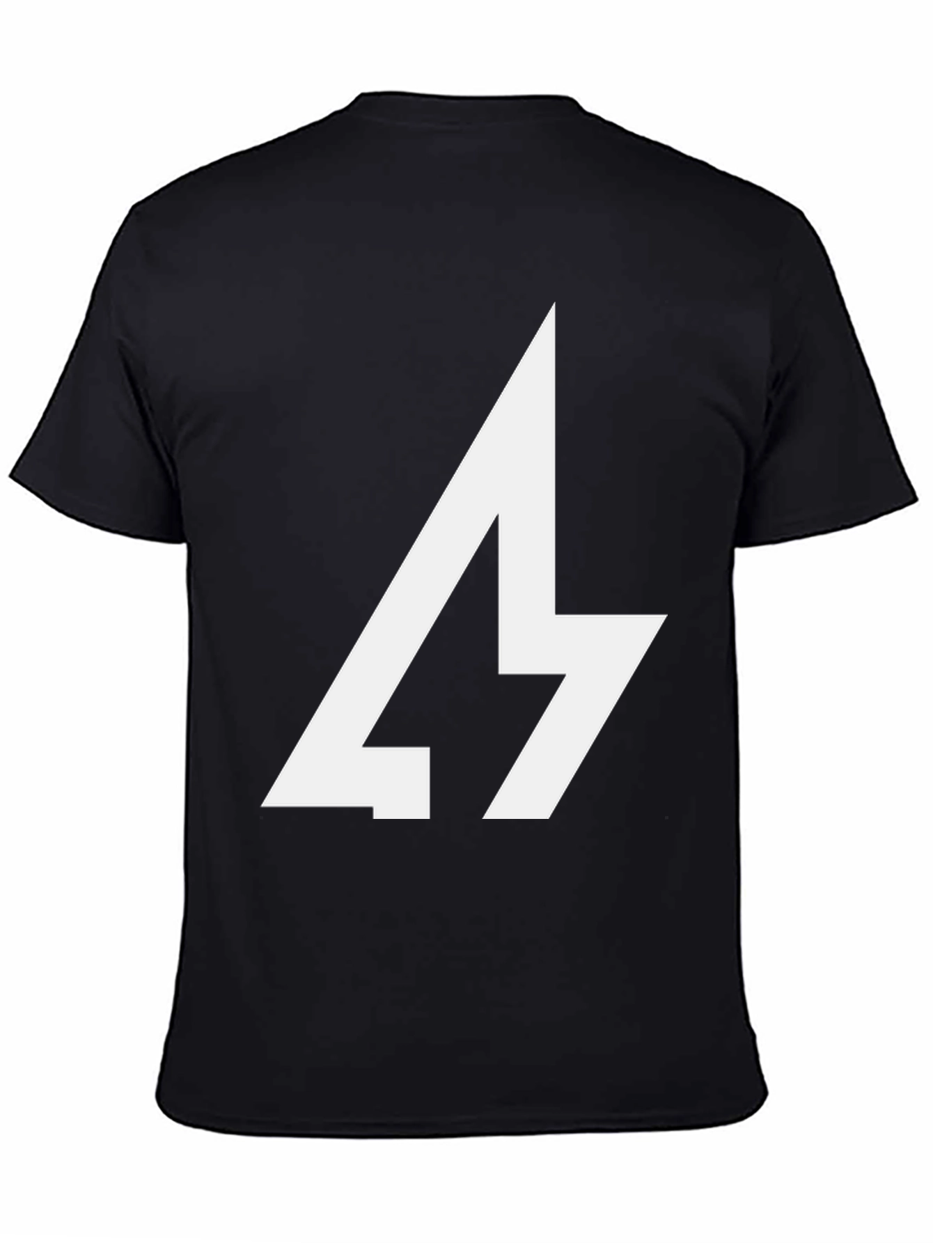 Black Bold Graphic Tee - Lightning Bolt Design view 4