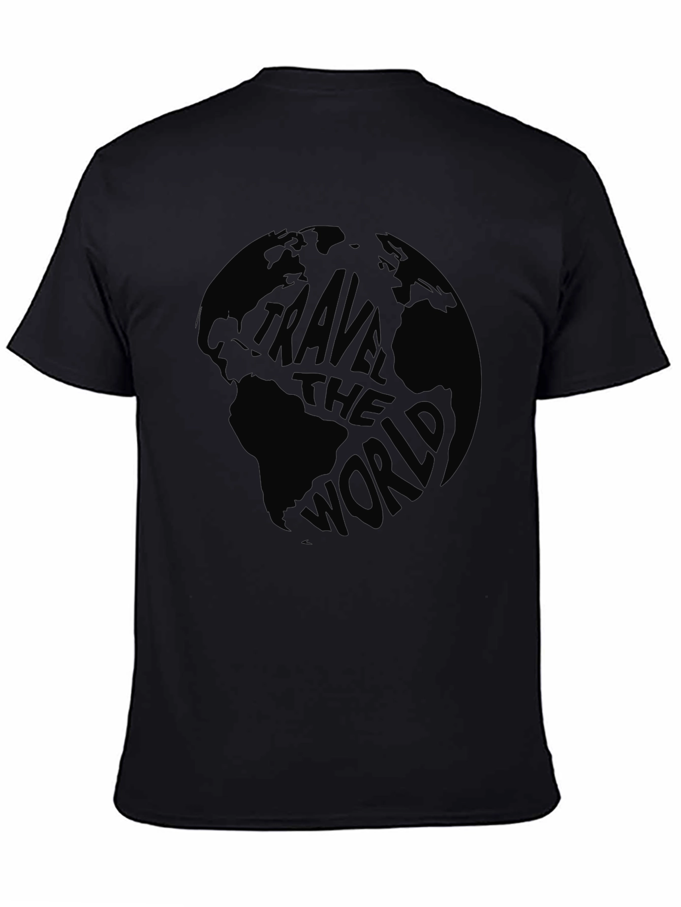 Black Travel the World Black Graphic Tee view 4