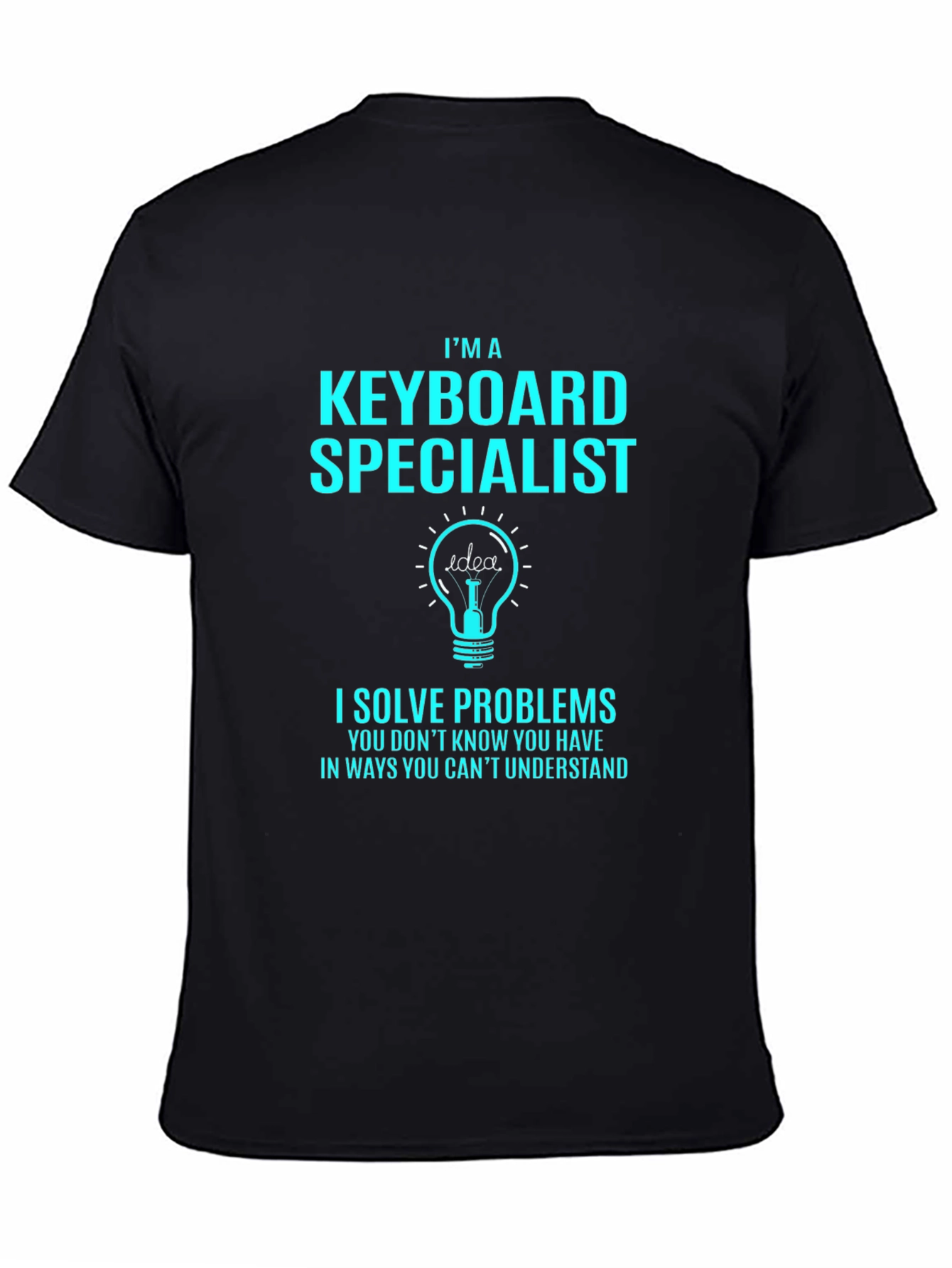 Black Keyboard Specialist Novelty Graphic Tee view 4
