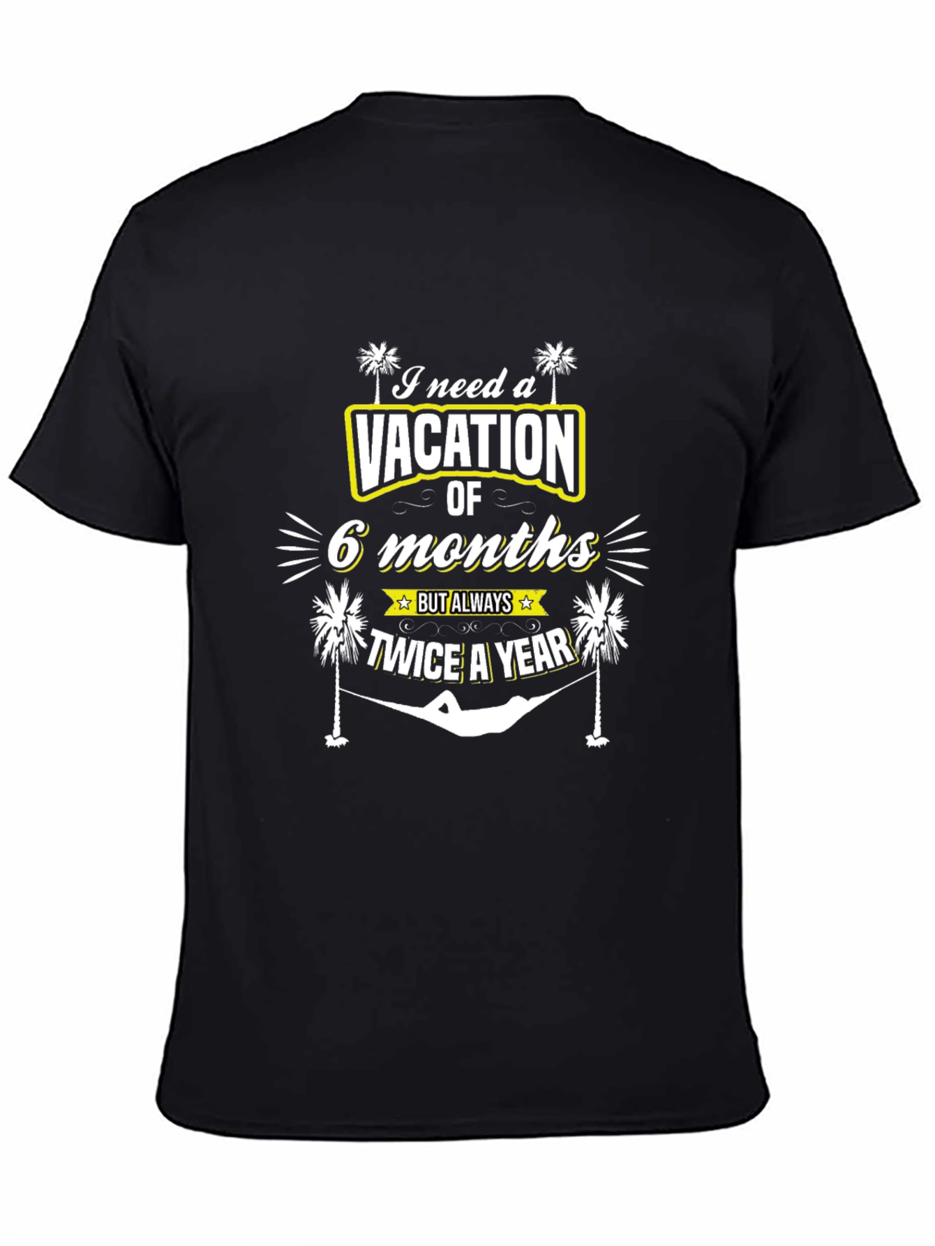 Black Vacation Needed Black T-Shirt view 4