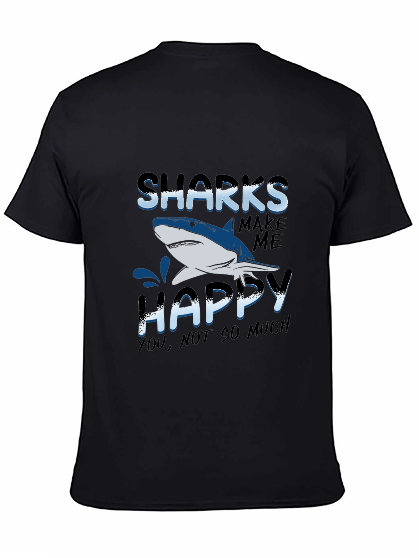 Black Sharks Make Me Happy Graphic T-Shirt view 4