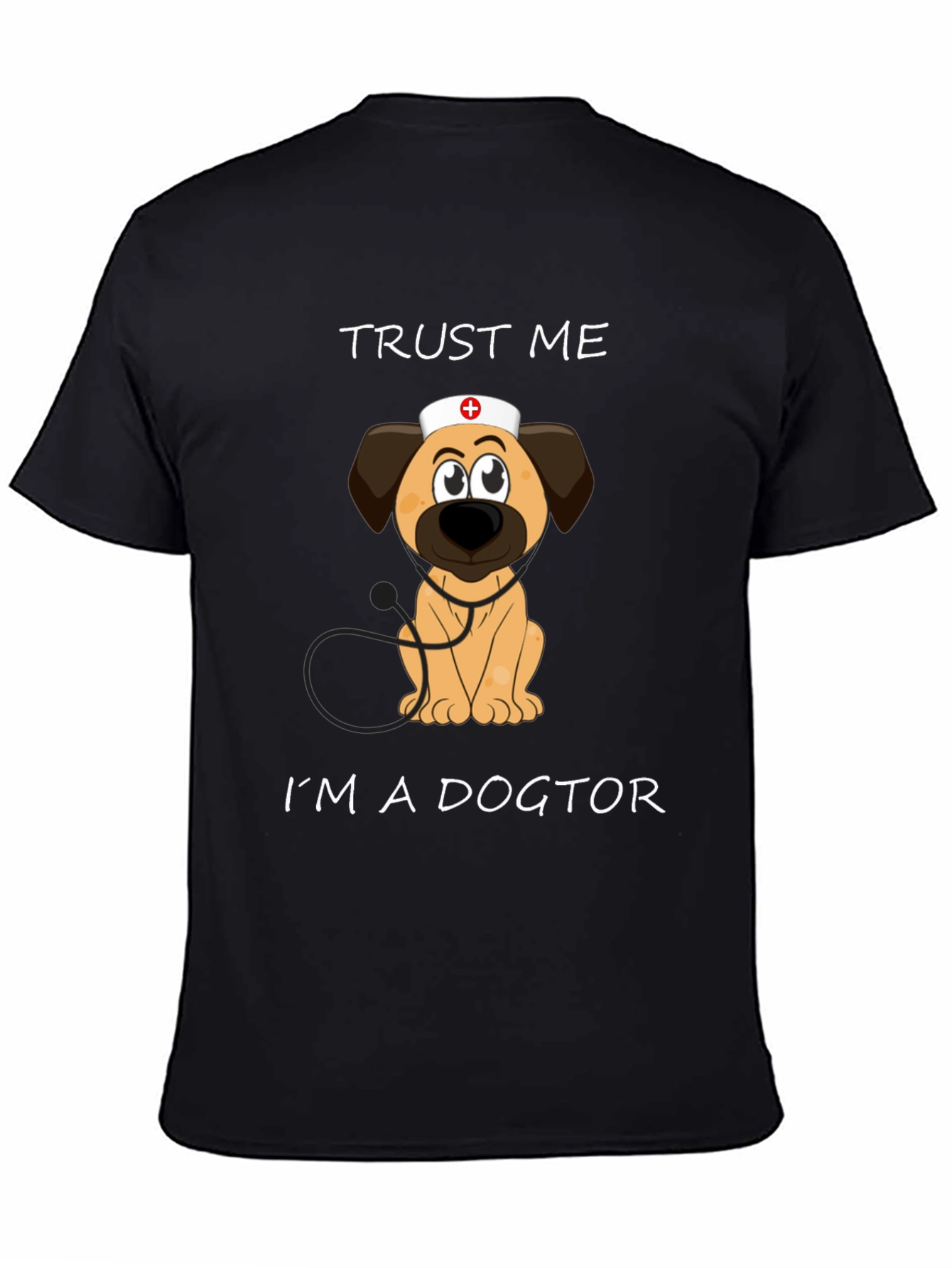 Black Trust Me I'm A Dogtor T-Shirt view 4