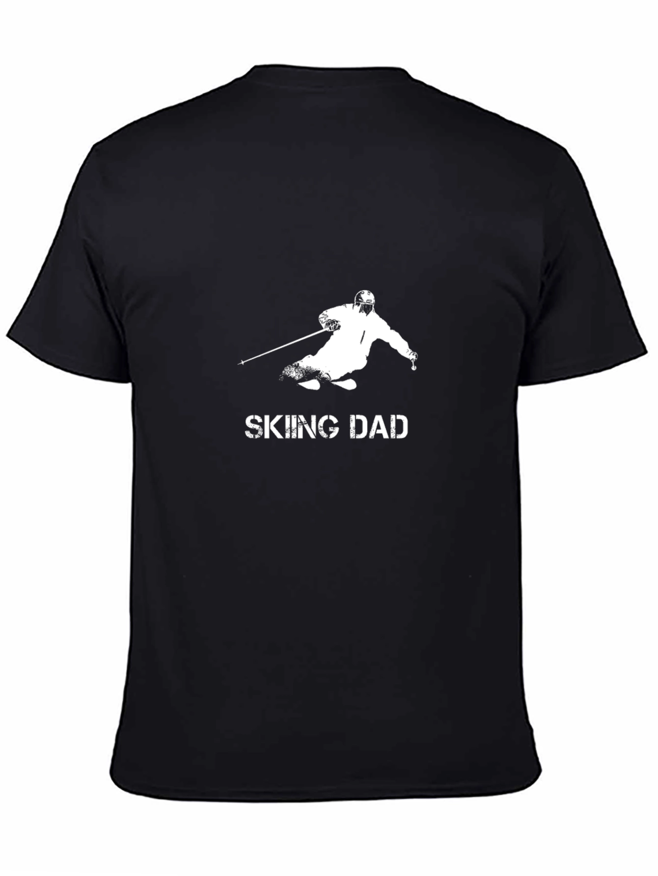 Black Skiing Dad T-Shirt - Black view 4