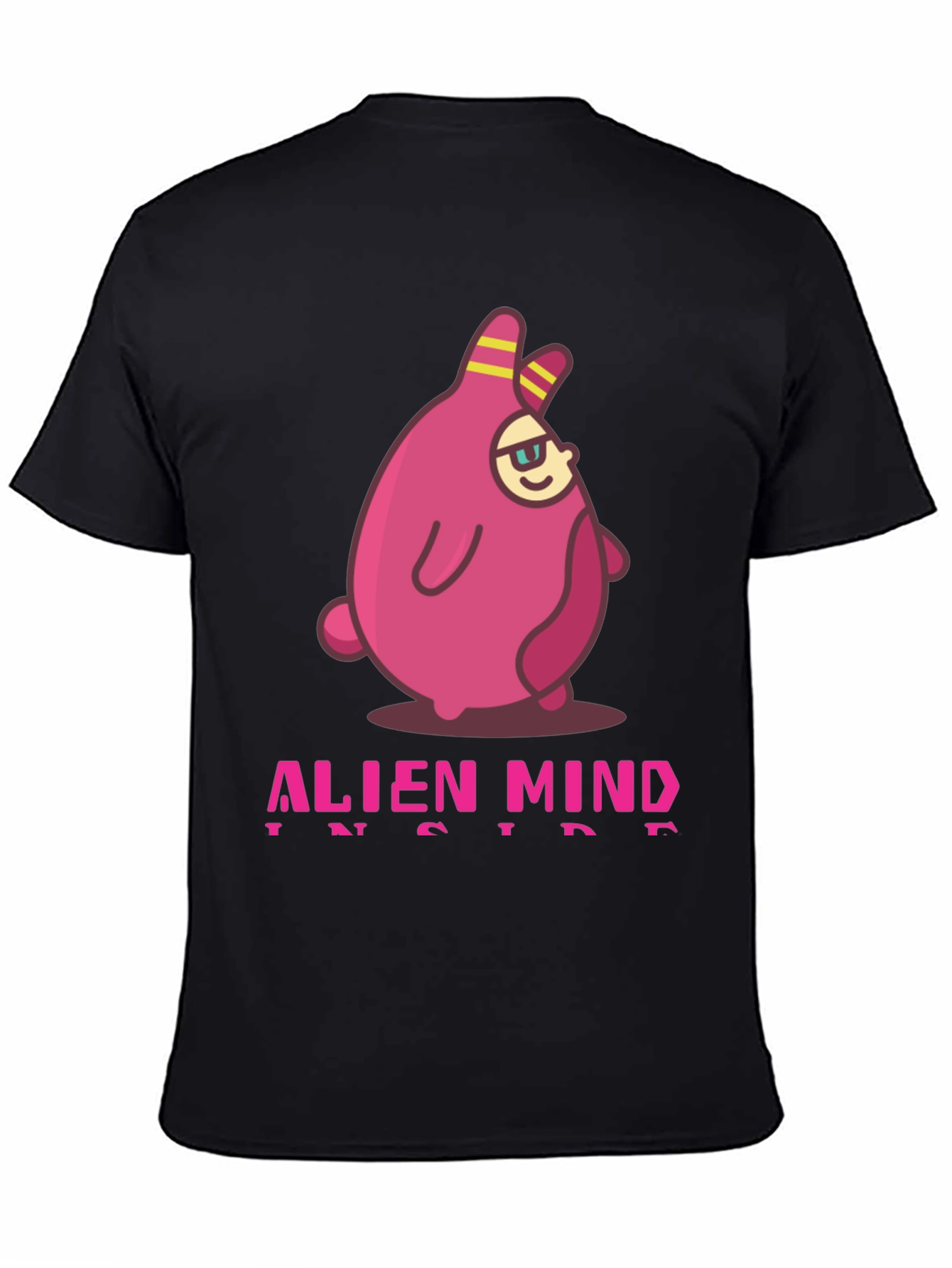Black Alien Mind Inside Graphic Print Black T-Shirt view 4