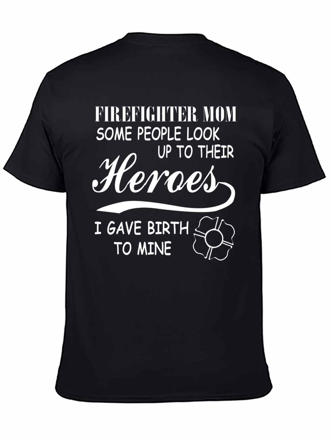 Black Firefighter Mom Heroes Graphic T-Shirt view 4