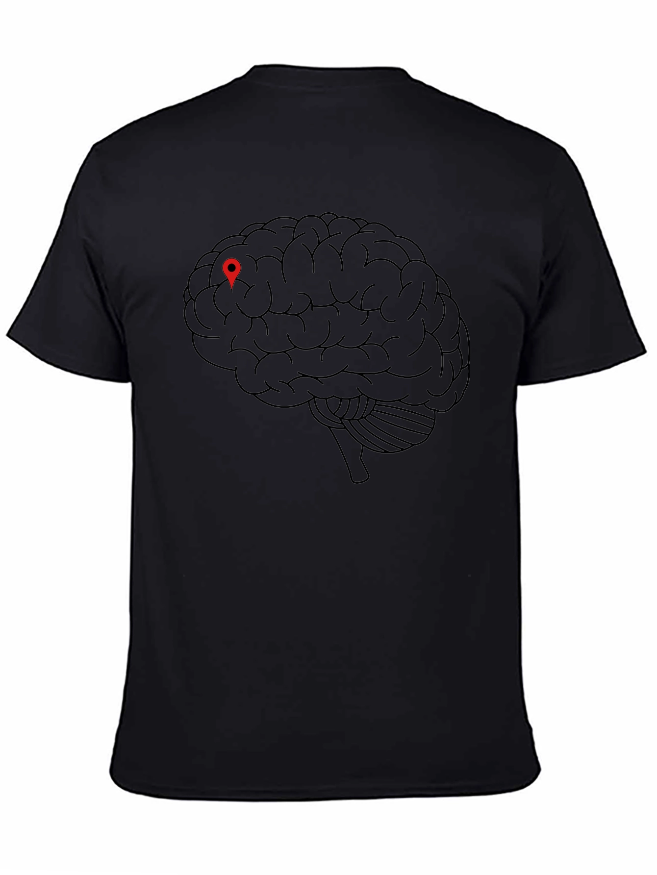 Black Brain Location T-Shirt - Smart Style view 4