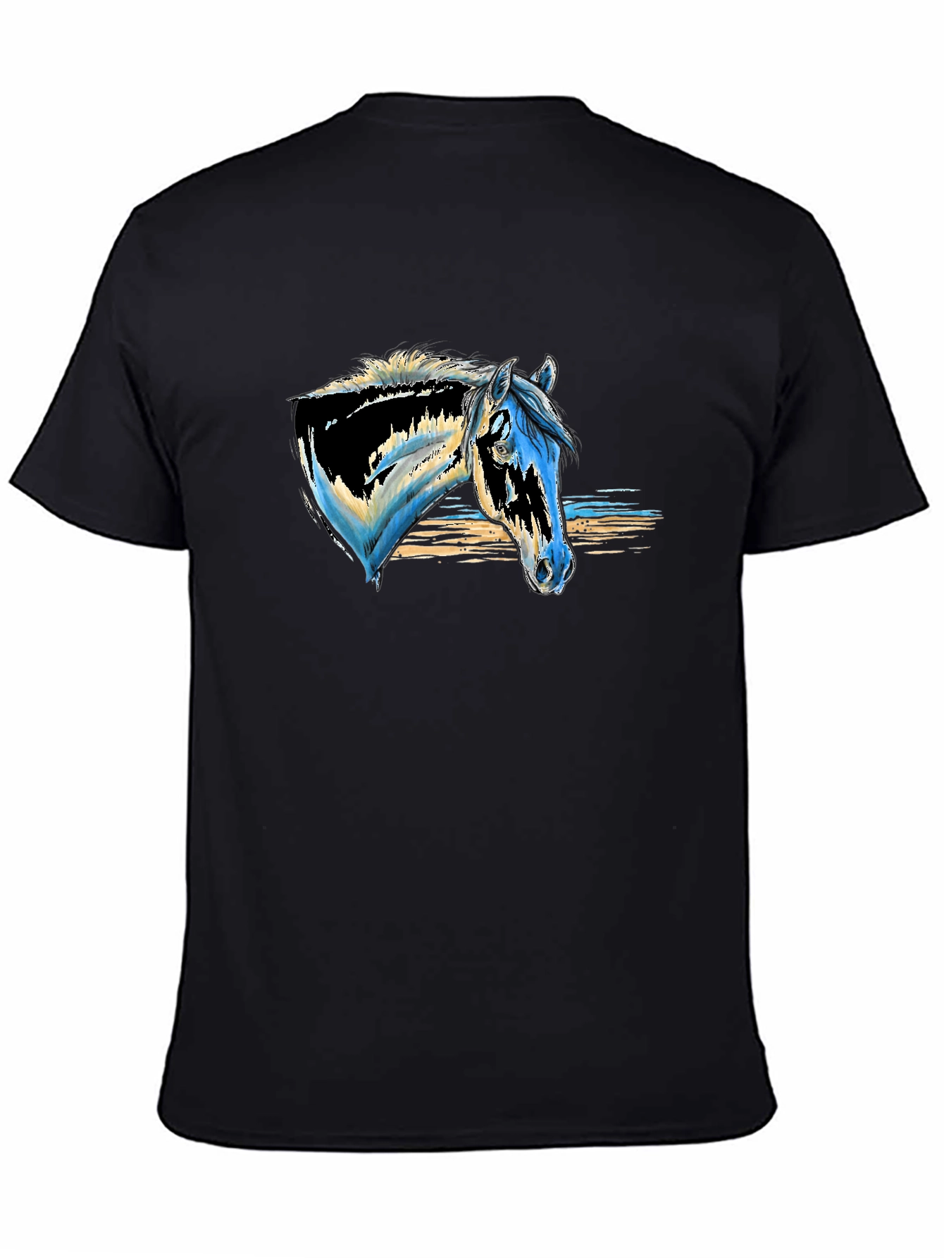 Black Horse Head Graphic Print Tee view 4
