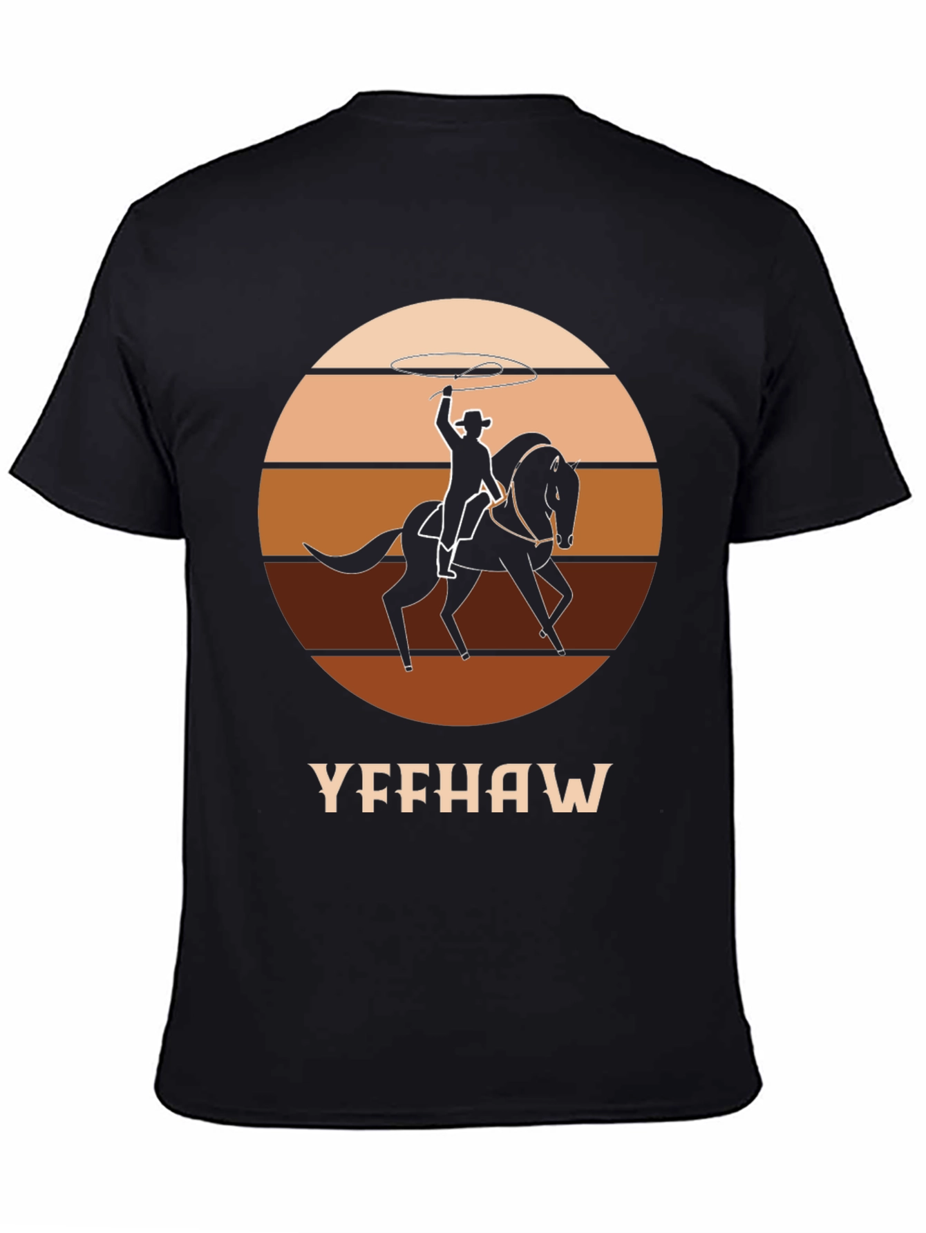 Black Yeehaw Cowboy Horse T-Shirt - Western Style Tee view 4