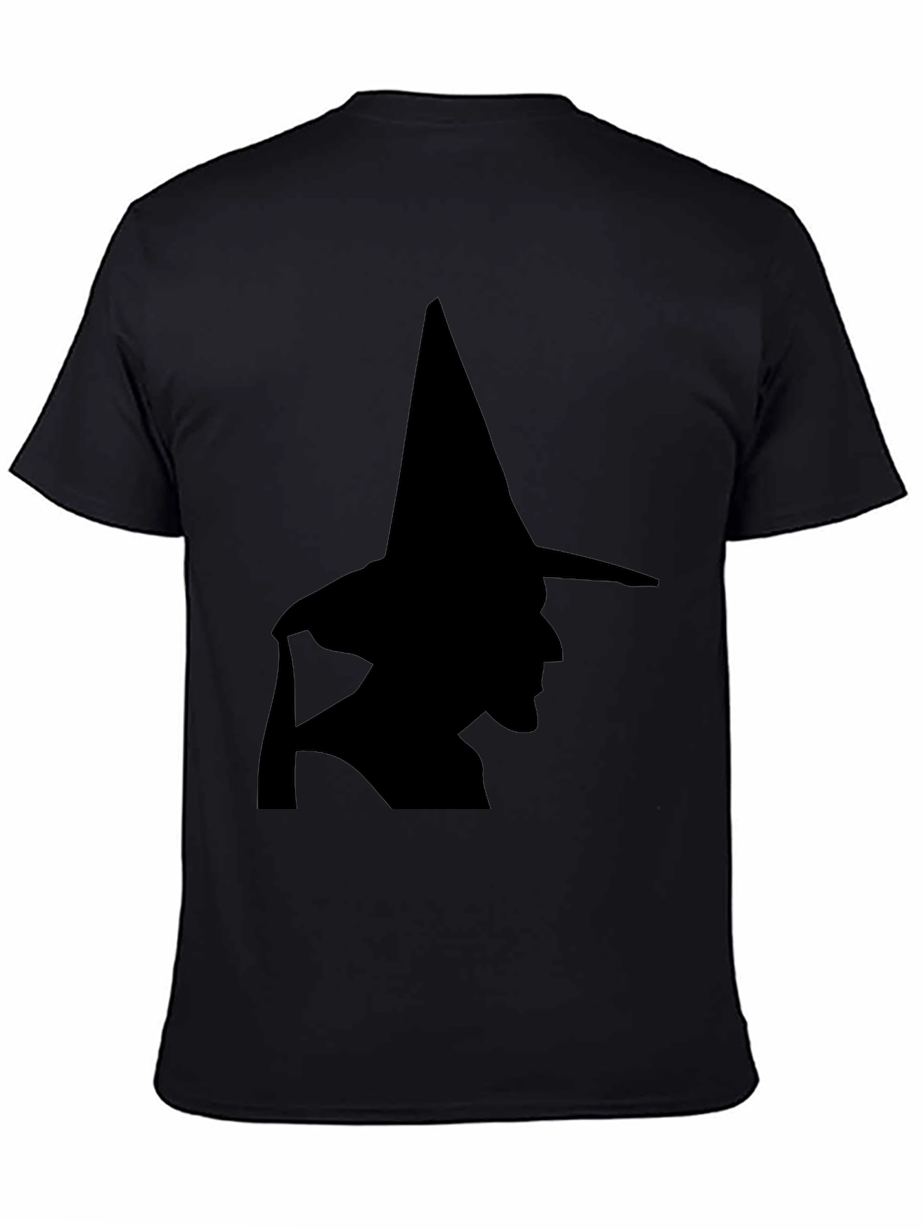 Black Witch Silhouette Black T-Shirt - Halloween Style view 4