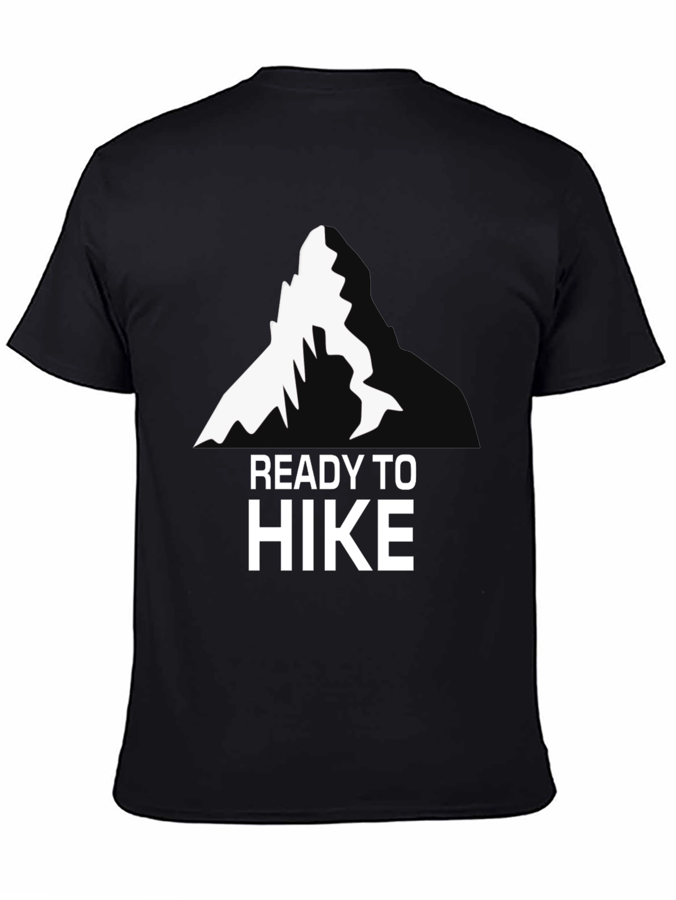 Black Ready To Hike T-Shirt - Mountain Design view 4