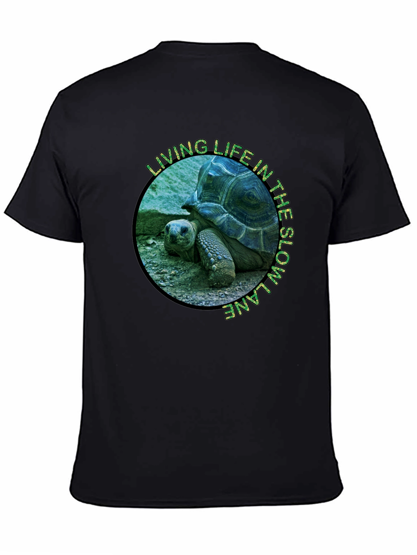 Black Slow Lane Turtle Graphic T-Shirt view 4