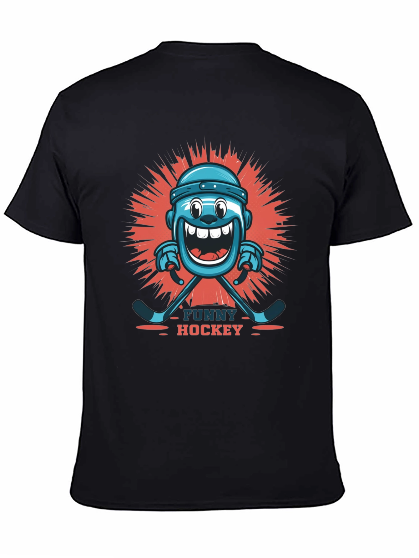 Black Funny Hockey Graphic T-Shirt view 4