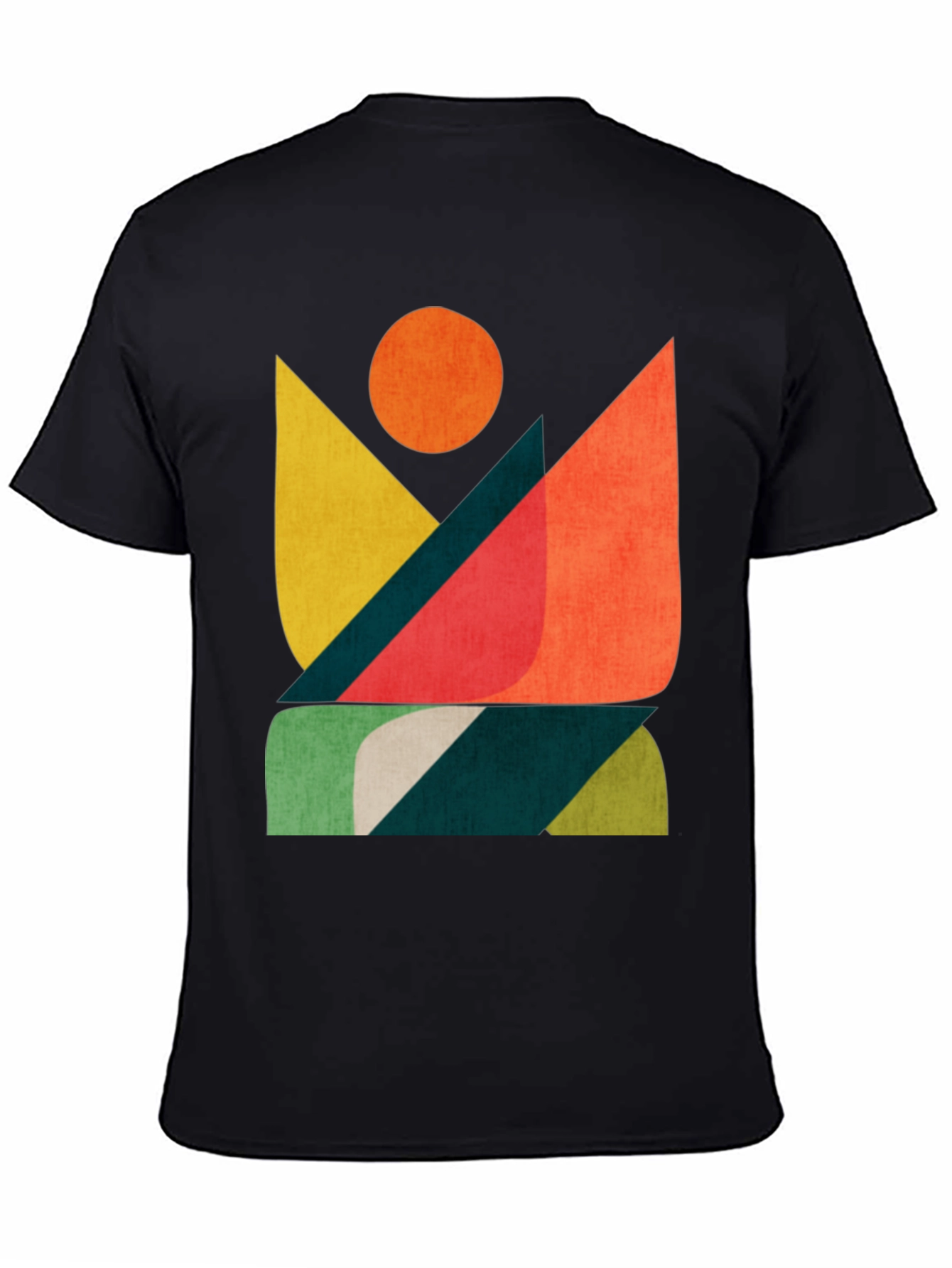 Black Abstract Graphic Print Men's T-Shirt view 4
