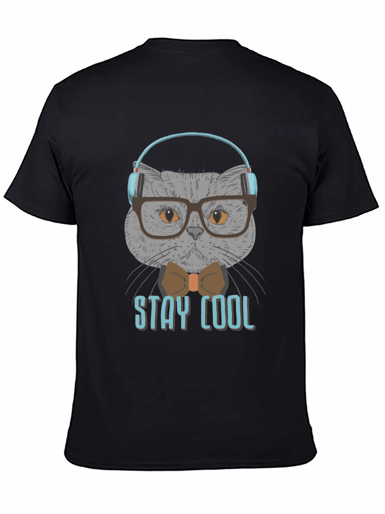 Black Stay Cool Cat T-Shirt - Trendy Graphic Tee view 4