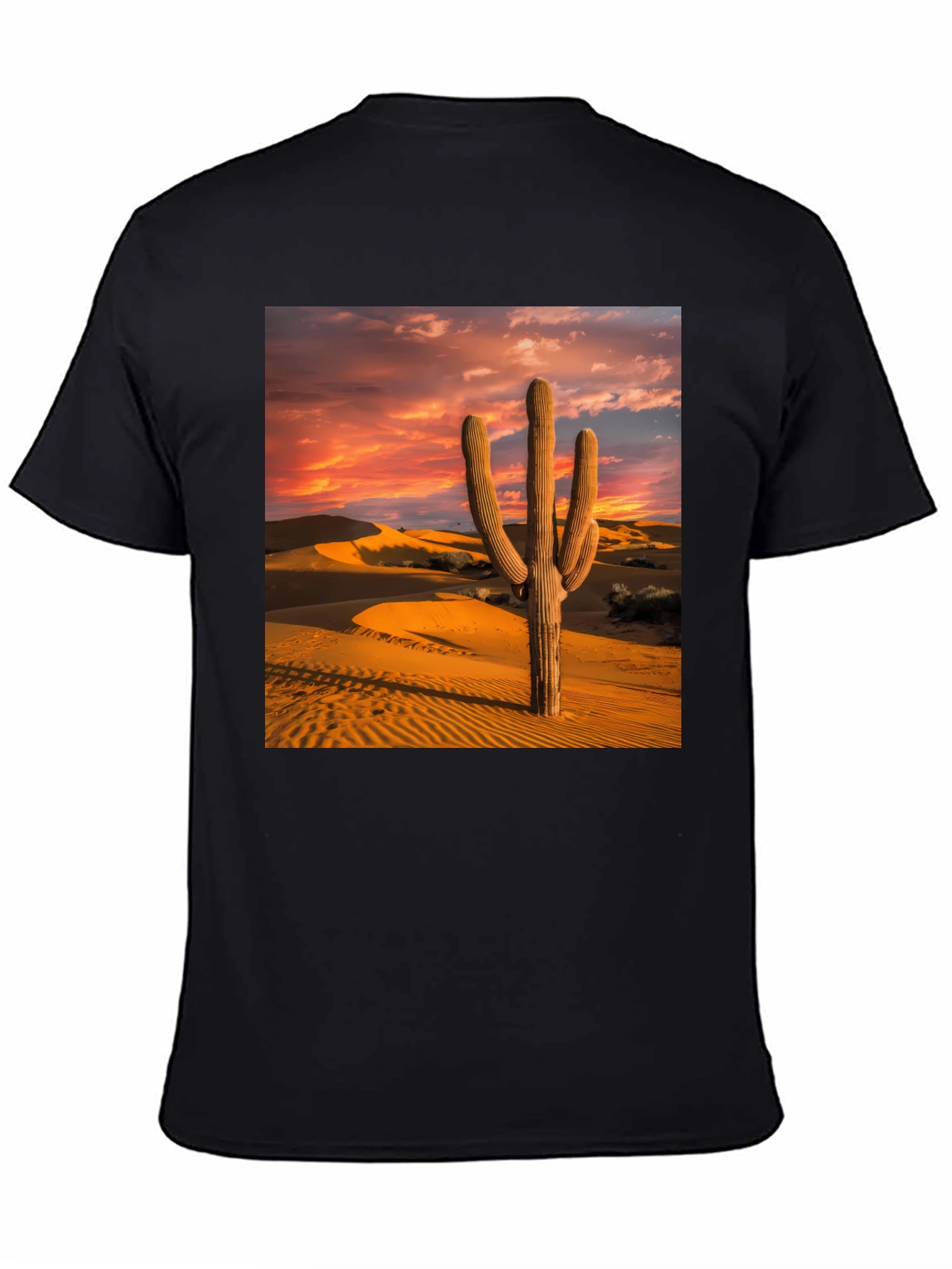 Black Cactus Sunset Tee - Desert Vibes view 4